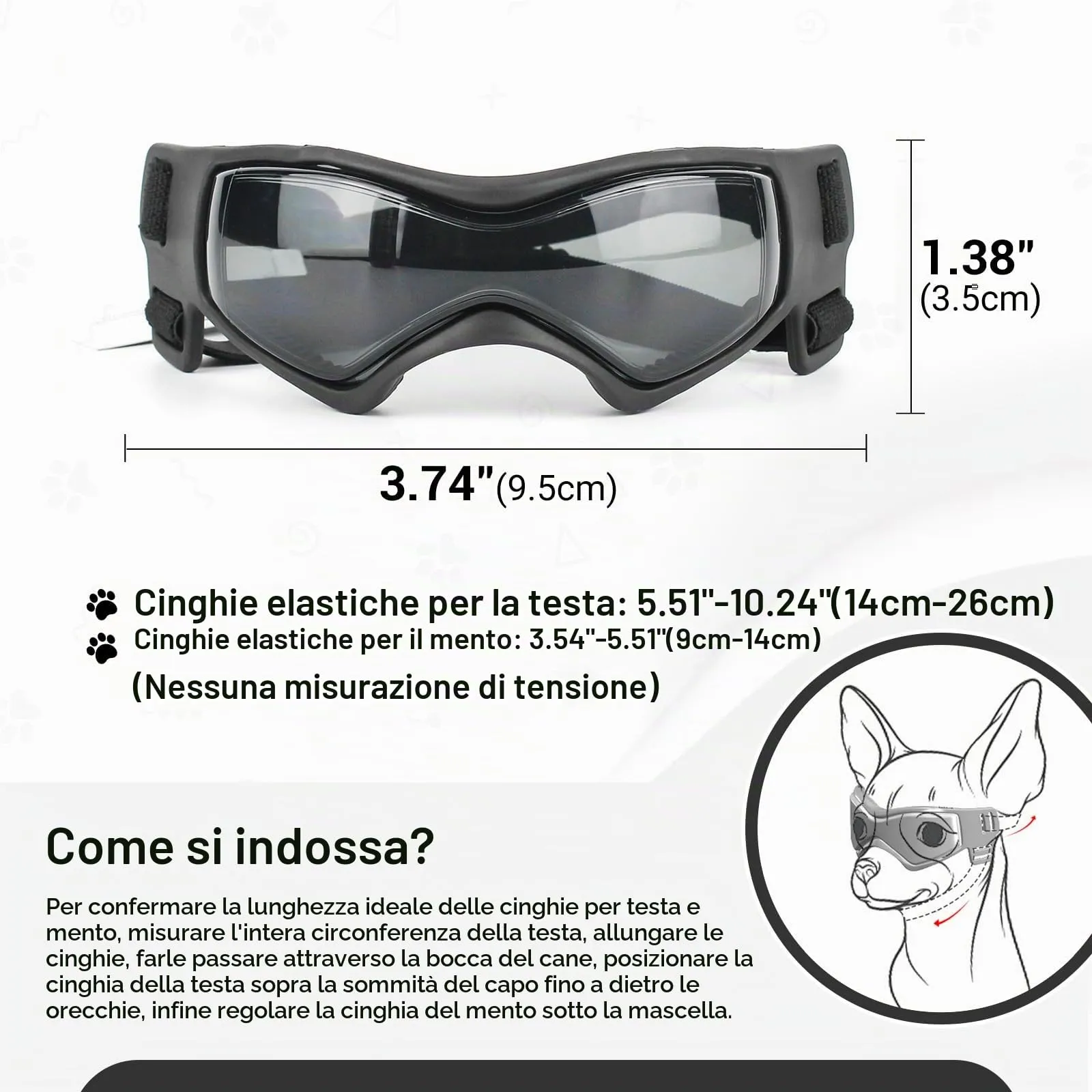 Namsan Occhiali da sole protettivi UV per cani piccoli e gatti, XS, Nero - immagine 4