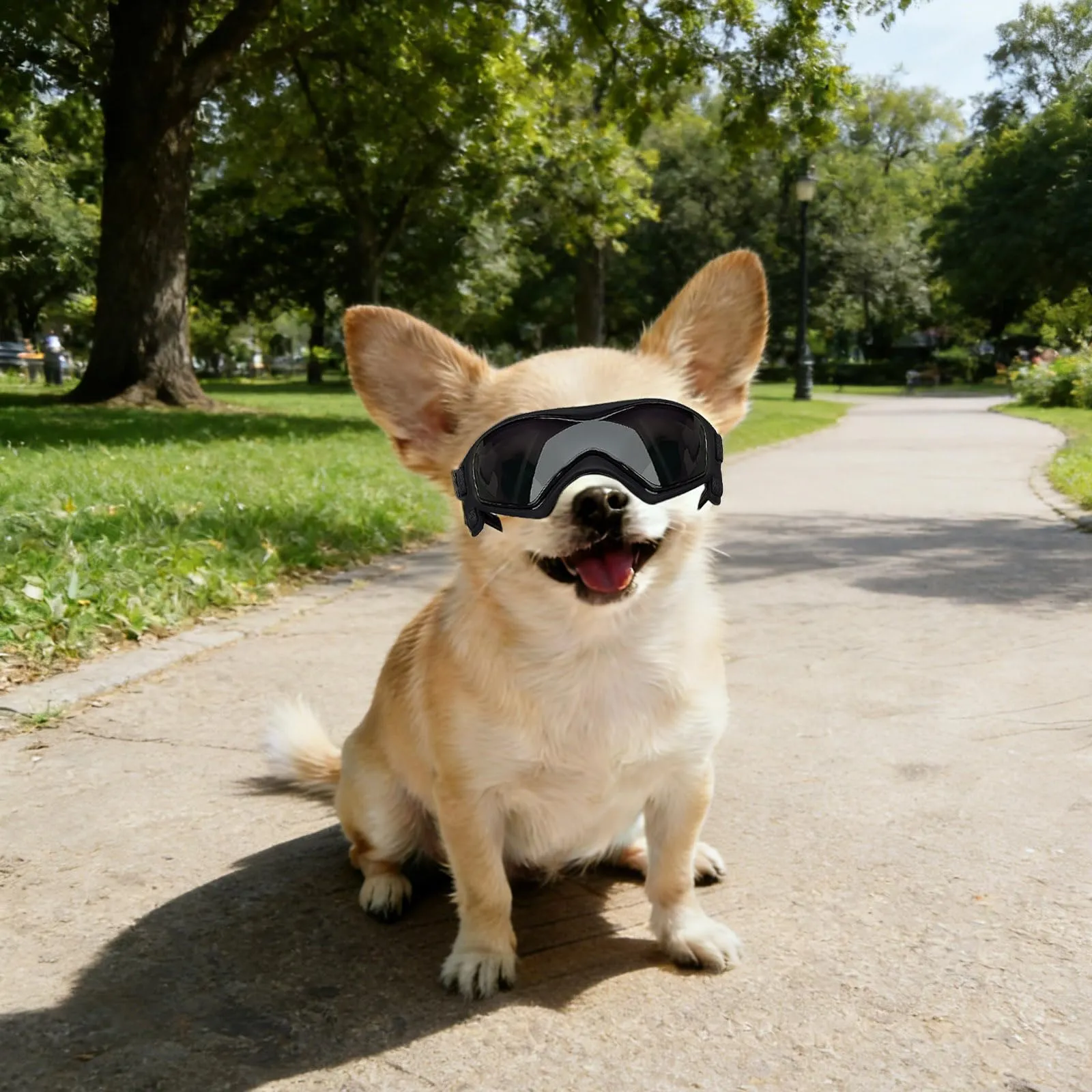 Namsan Occhiali da sole protettivi UV per cani piccoli e gatti, XS, Nero - immagine 6