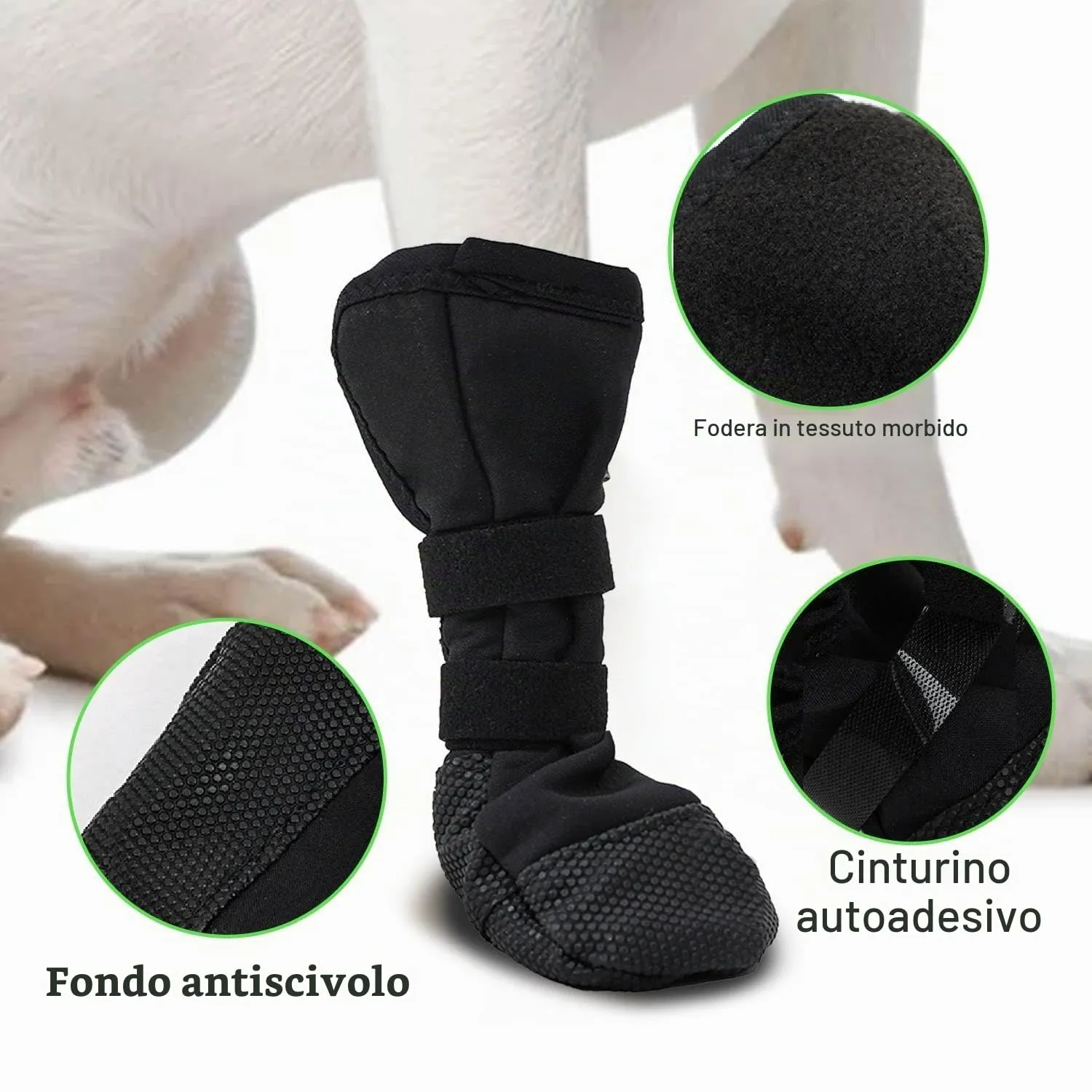 YUEXNKO Scarpe Protettive per Cani e Gatti, Calze di Recupero Impermeabili e Antiscivolo per Zampe Ferite, Taglia M - immagine 3