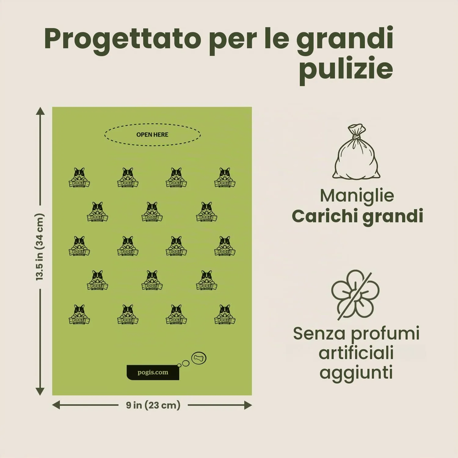Pogi's Pet Supplies Sacchetti per Cani Senza Profumo, 750 Pezzi con 2 Dispenser - immagine 4