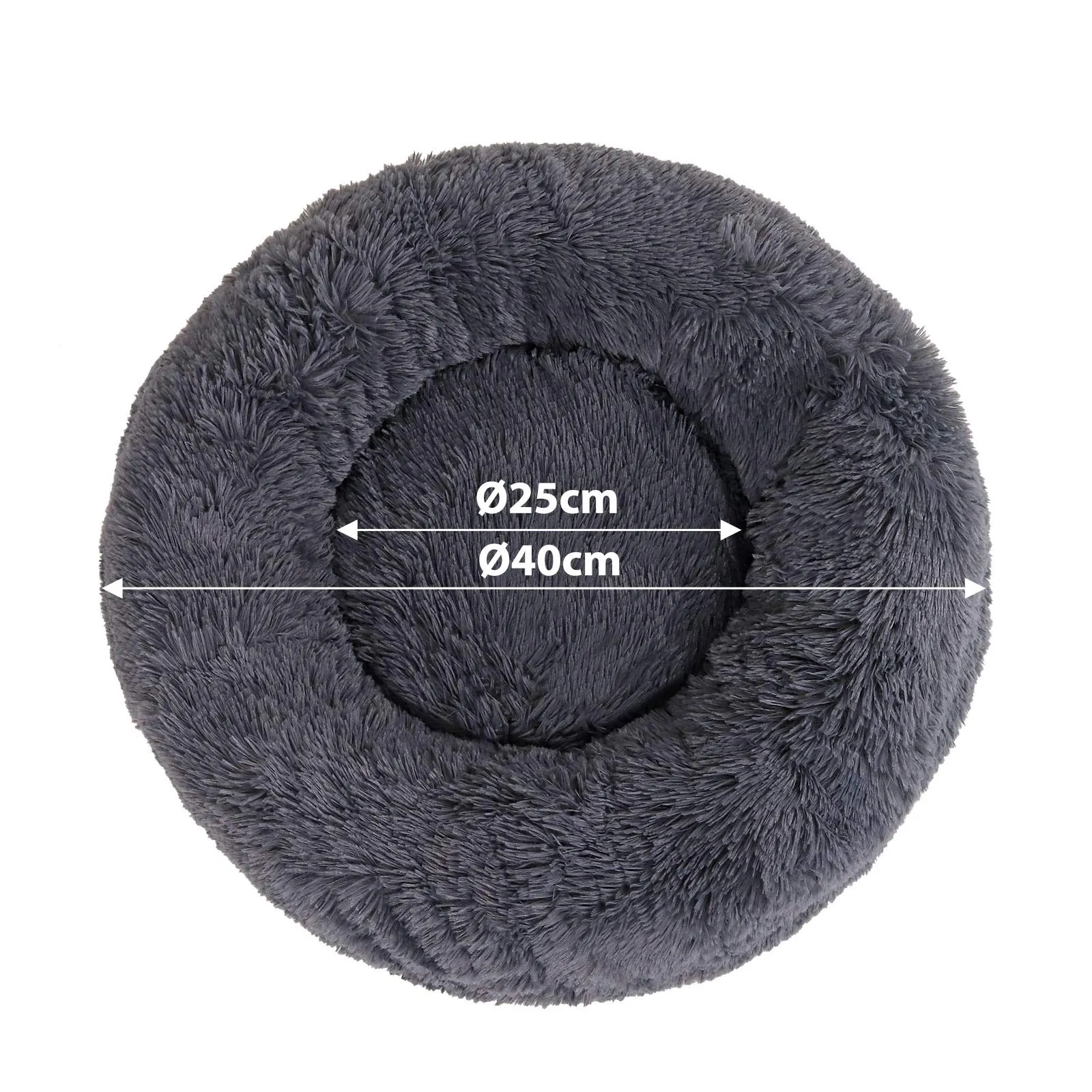 lionto Cuccia Ciambella per Cani e Gatti, Rotonda, Ø 40 cm, Grigio Scuro - immagine 6