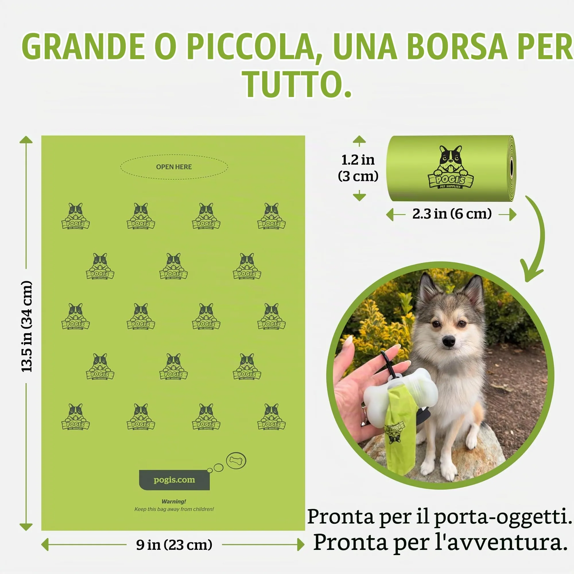 Pogi's Pet Supplies Dispenser a Forma di Osso con 15 Sacchetti Igienici - immagine 4