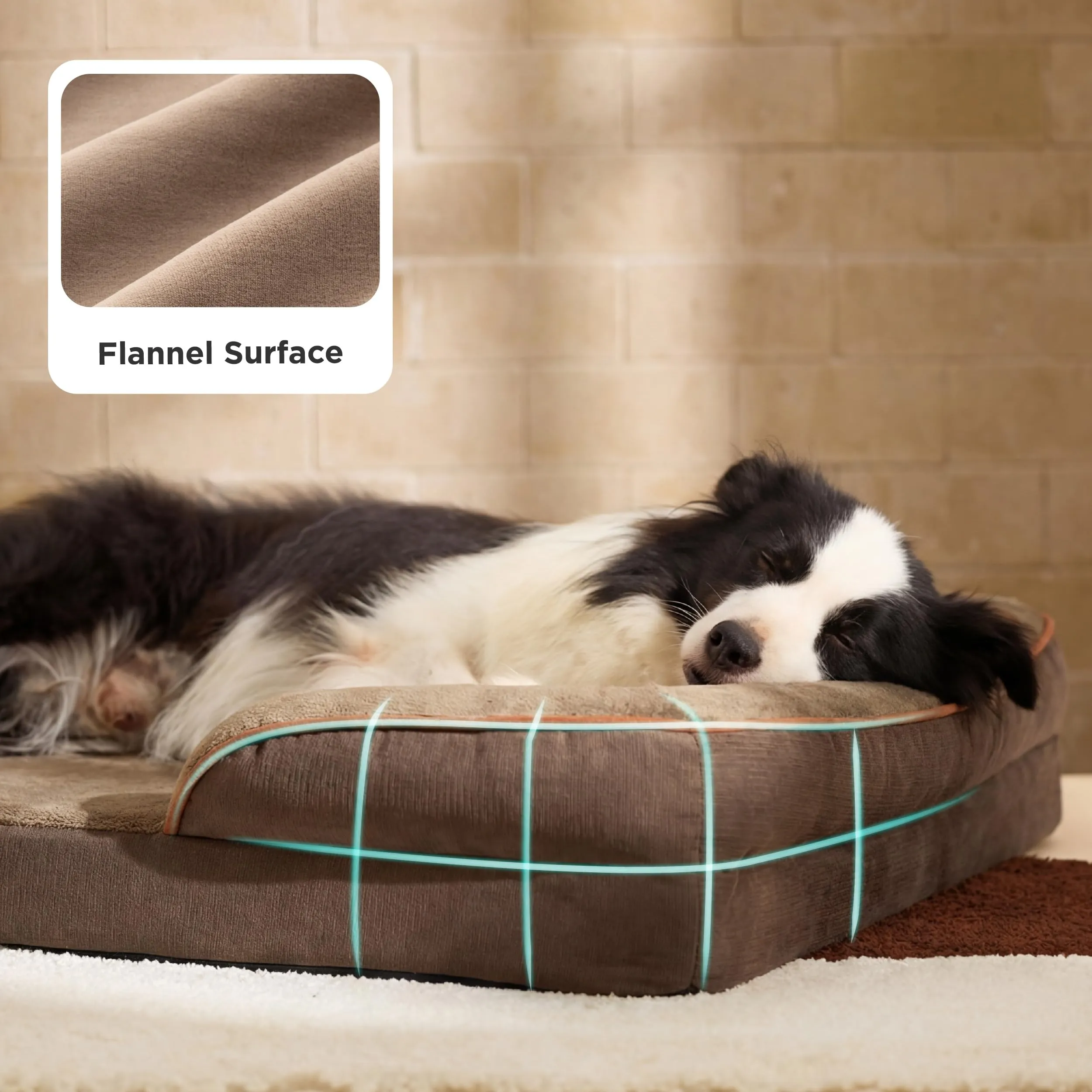 Bedsure Cuccia Ortopedica Lavabile per Cani Grandi, 97x71cm, Marrone - immagine 6