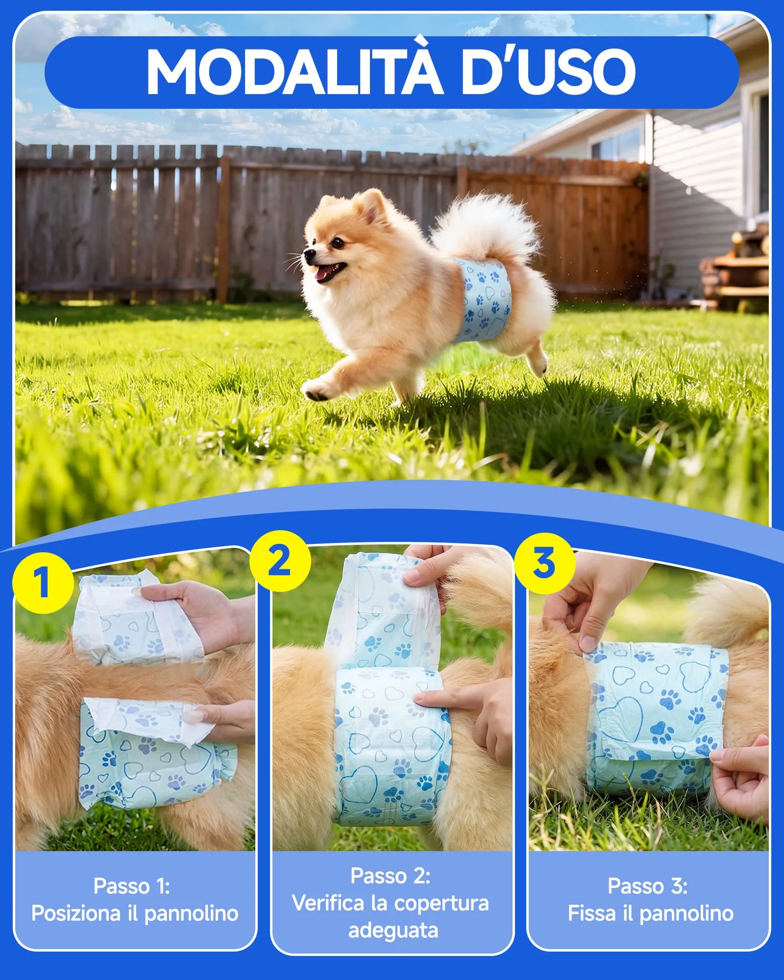 Flying Paws Pannolini per Cani, S, 52 Pezzi con Indicatore di Umido e Protezione Antifughe - immagine 6