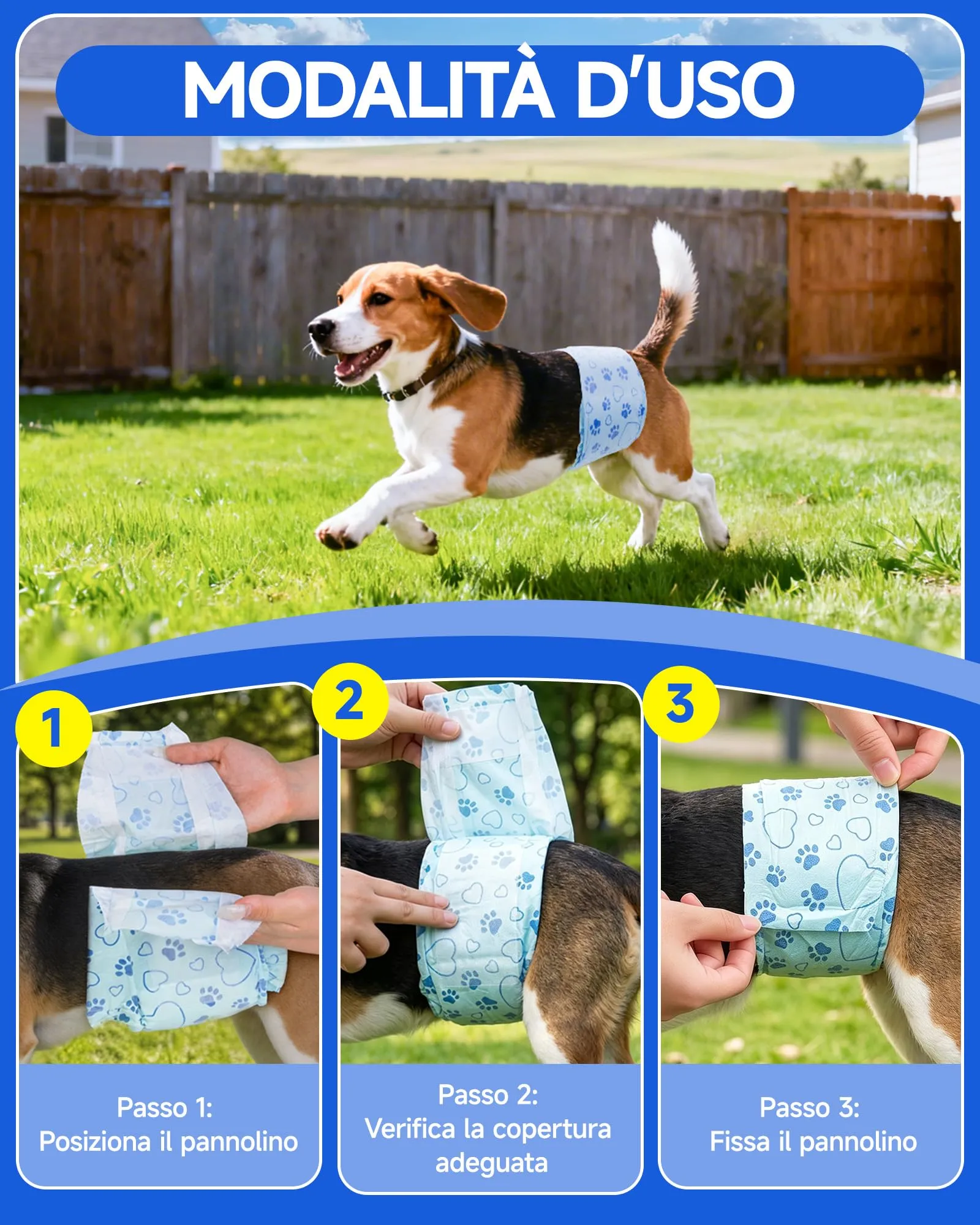Flying Paws Pannolini per Cani, M, 26 Pezzi con Indicatore di Umido e Protezione Antifughe - immagine 6