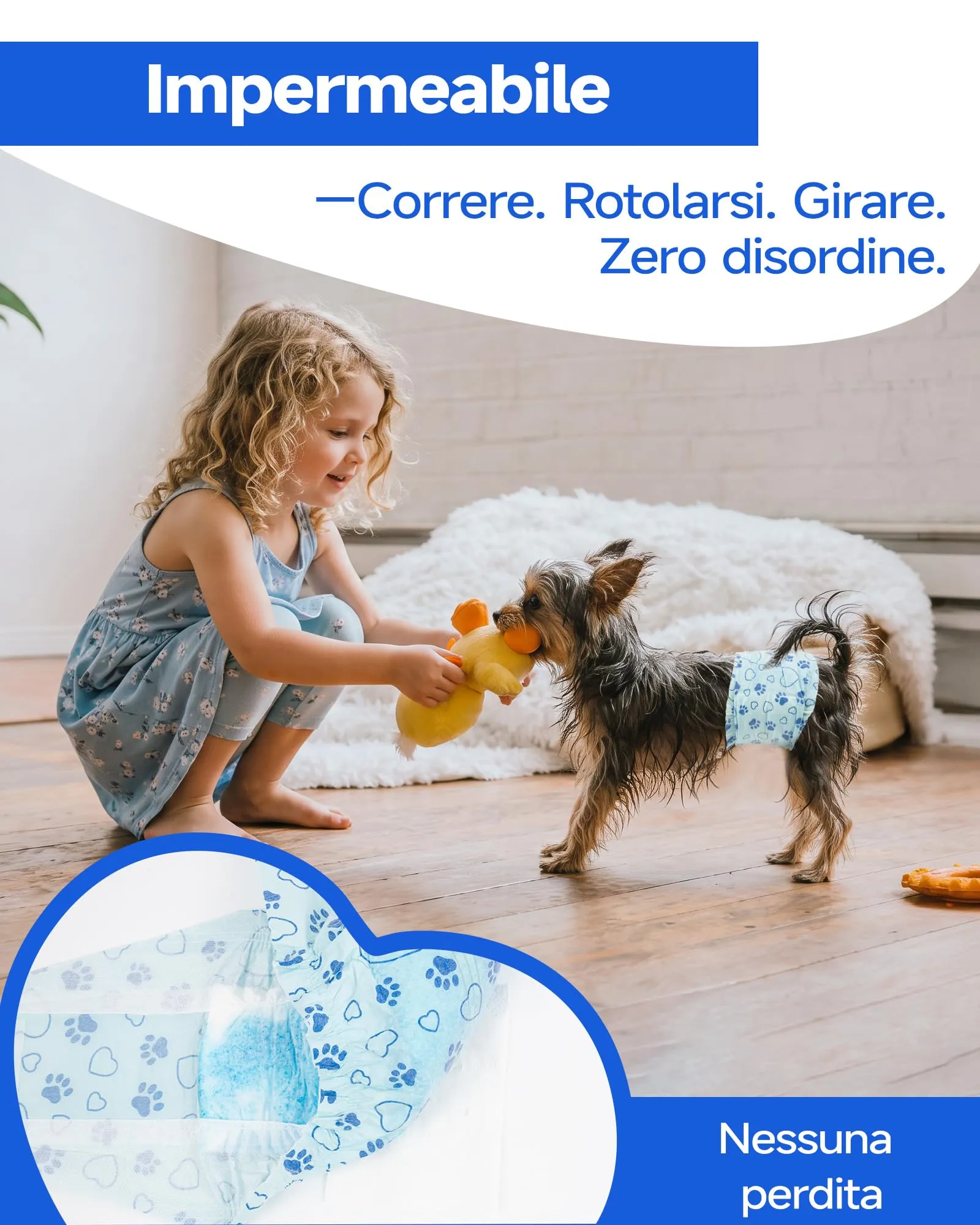 Flying Paws Pannolini per Cani, M, 52 Pezzi, con Indicatore di Umido e Protezione Antifughe - immagine 8