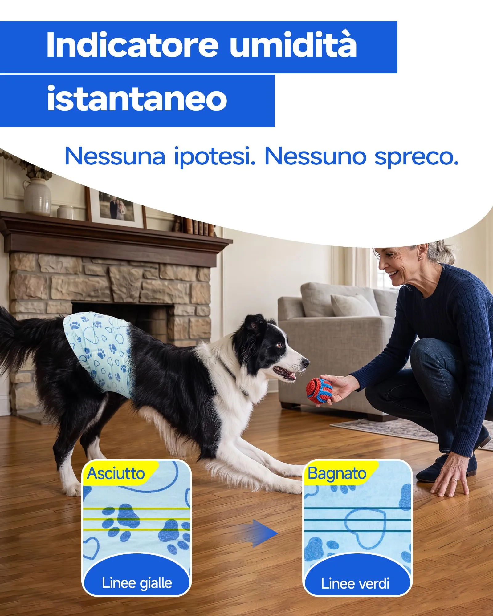 Flying Paws Pannolini per Cani, Taglia L, 26 Pezzi con Indicatore di Umido e Protezione Antifughe - immagine 3