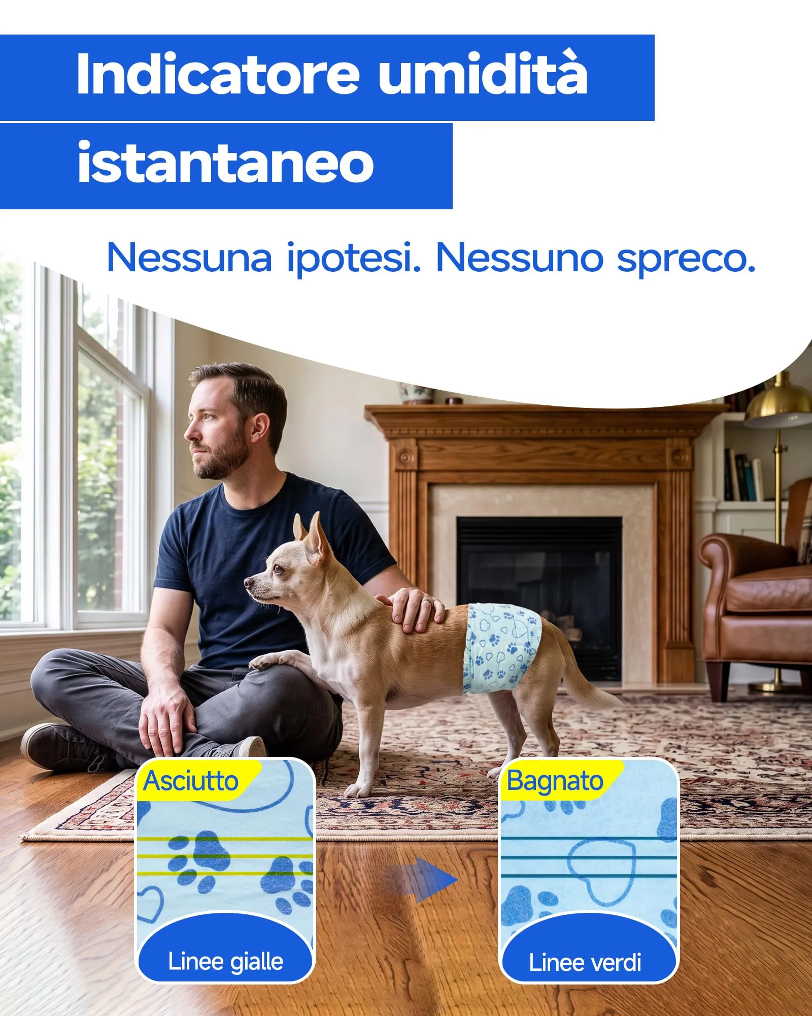 Flying Paws Pannolini per Cani, XS, 26 Pezzi con Indicatore di Umido e Protezione Antifughe - immagine 3