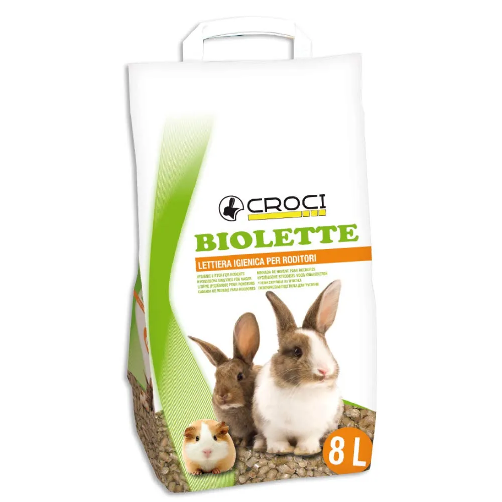 Croci Biolette Lettiera Ecologica Pellet 8 Litri per Conigli, Roditori, Uccelli e Piccoli Mammiferi - immagine 1