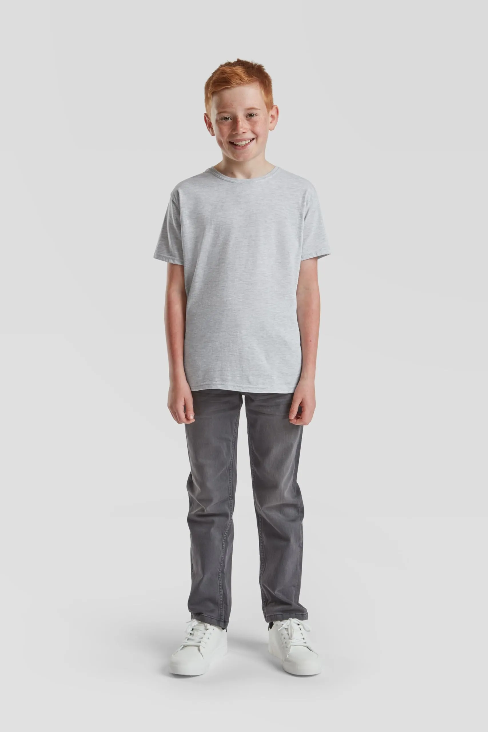 Fruit of the Loom Valueweight Maglietta per Bambini, Grigio Mélange, 104 UE, 3 Anni - immagine 2