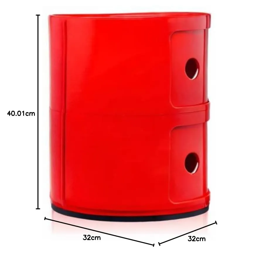 Kartell Componibili Contenitore 2 elementi, Rosso, Base tonda - immagine 3