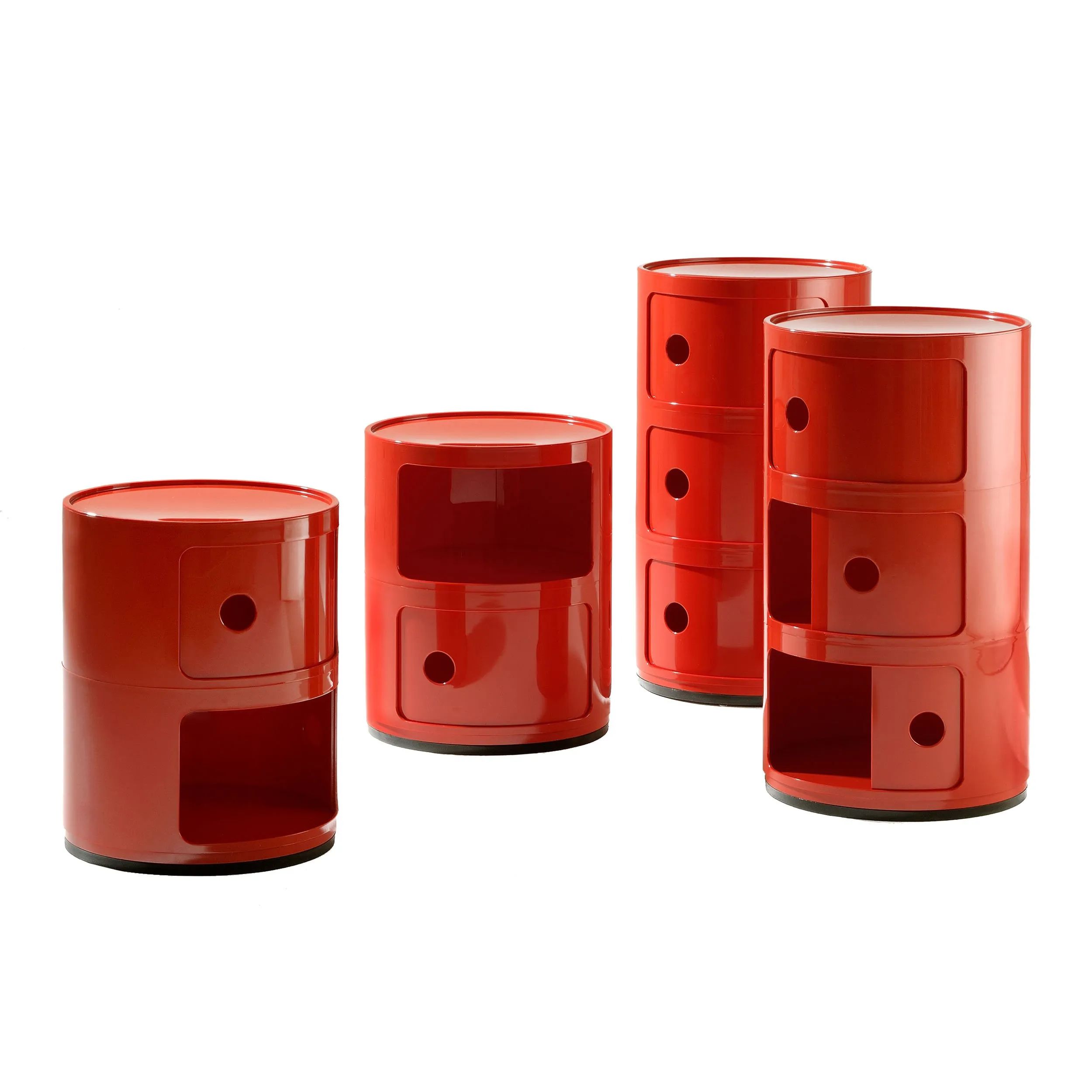 Kartell Componibili Contenitore 2 elementi, Rosso, Base tonda - immagine 6