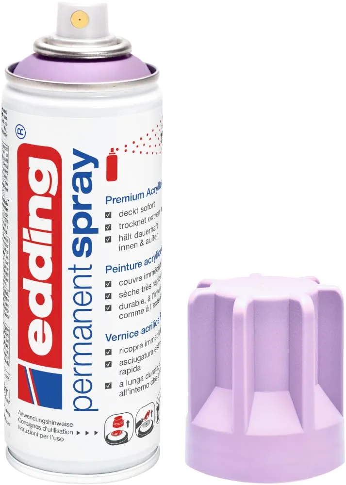 Edding 5200 Spray Permanente, Lavanda Chiara Opaco, 200 ml - immagine 1