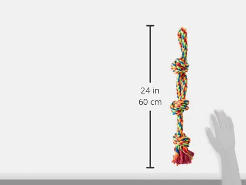 Croci Cotonosso Corda da gioco per cani in puro cotone con 3 nodi doppi, 56 cm - immagine 4
