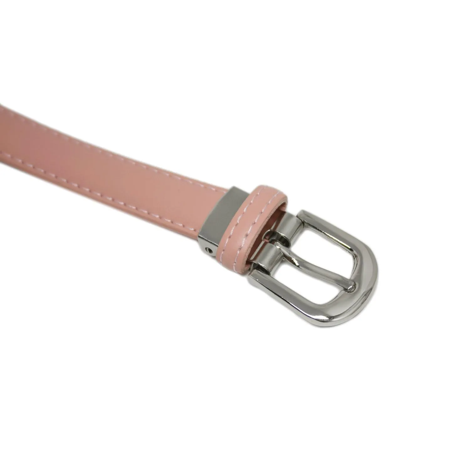 Yehman Cintura da donna in pelle di vacchetta, 2 cm x 120 cm, Salmone - immagine 3