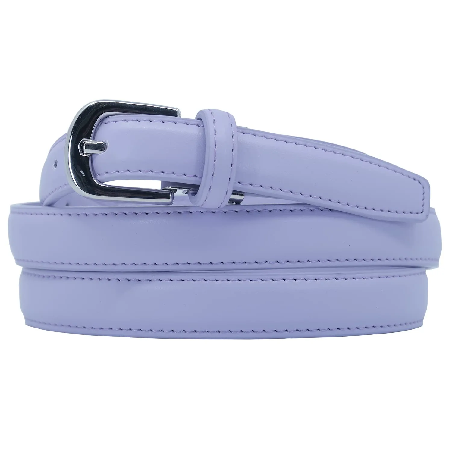 YEHMAN Cintura da donna in pelle di vacchetta, 2 cm x 120 cm, Malva - immagine 1