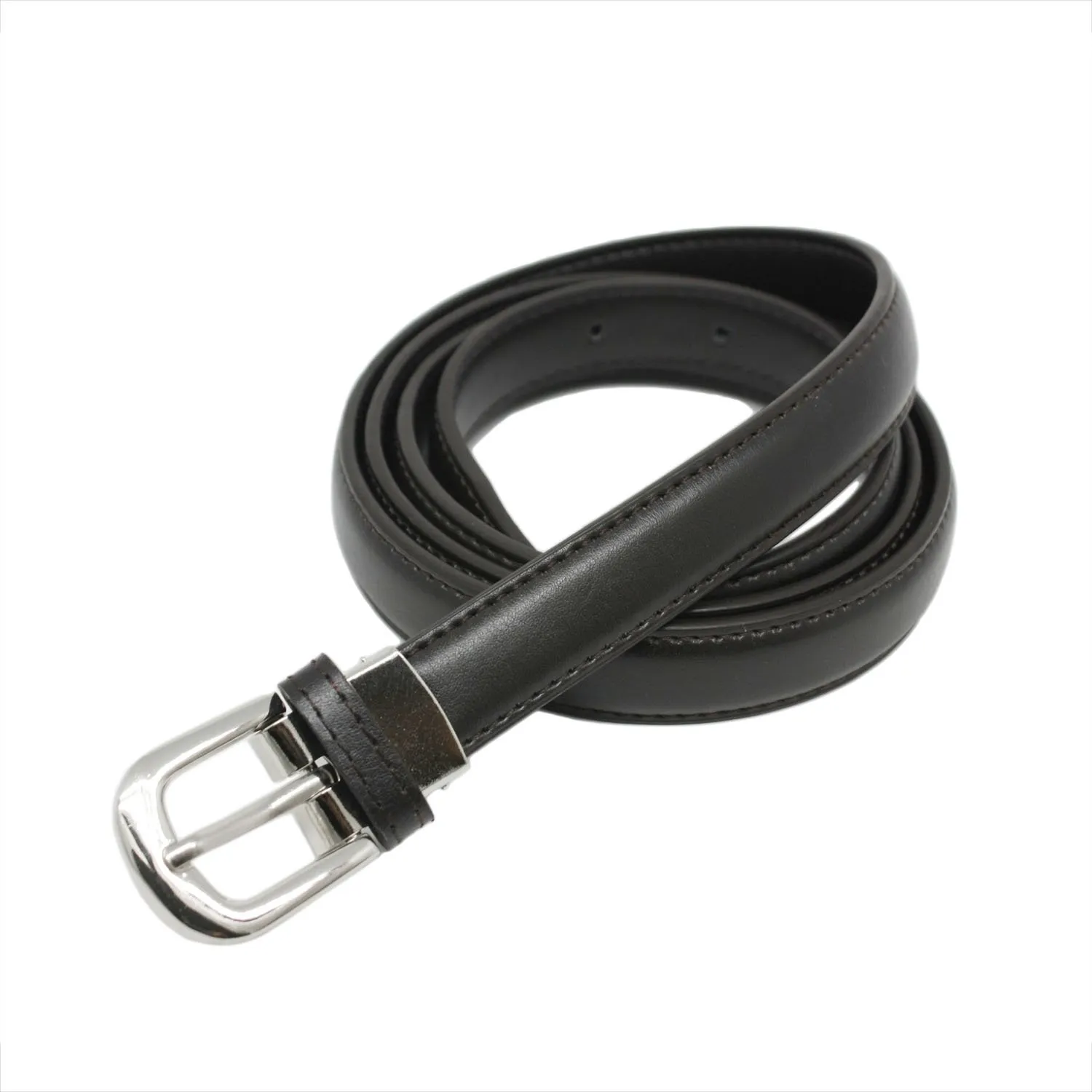 Yehman Cintura da Donna in Pelle di Vacchetta, 2 cm, Marrone Scuro, 120 cm - immagine 2