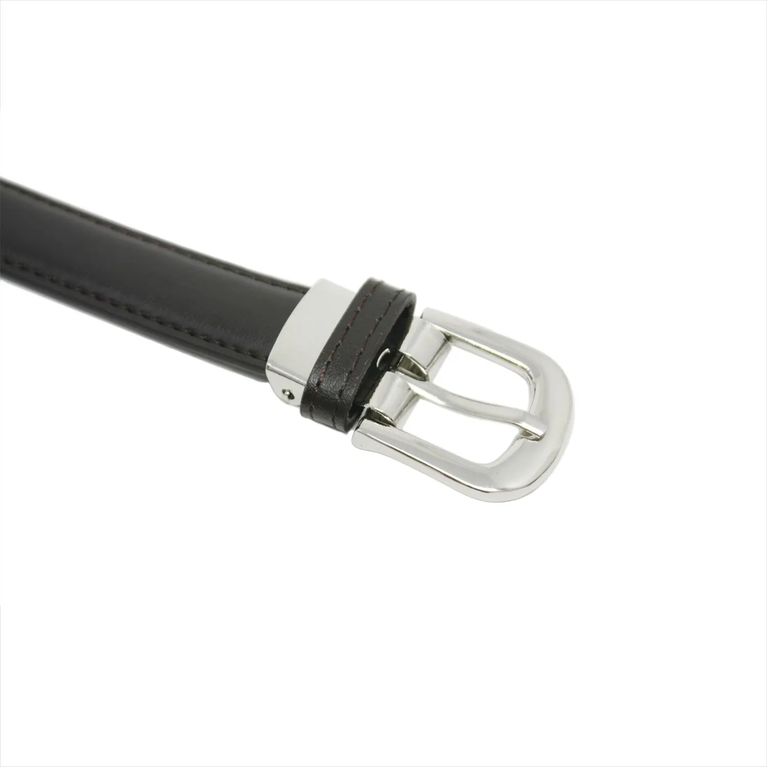 Yehman Cintura da Donna in Pelle di Vacchetta, 2 cm, Marrone Scuro, 120 cm - immagine 4