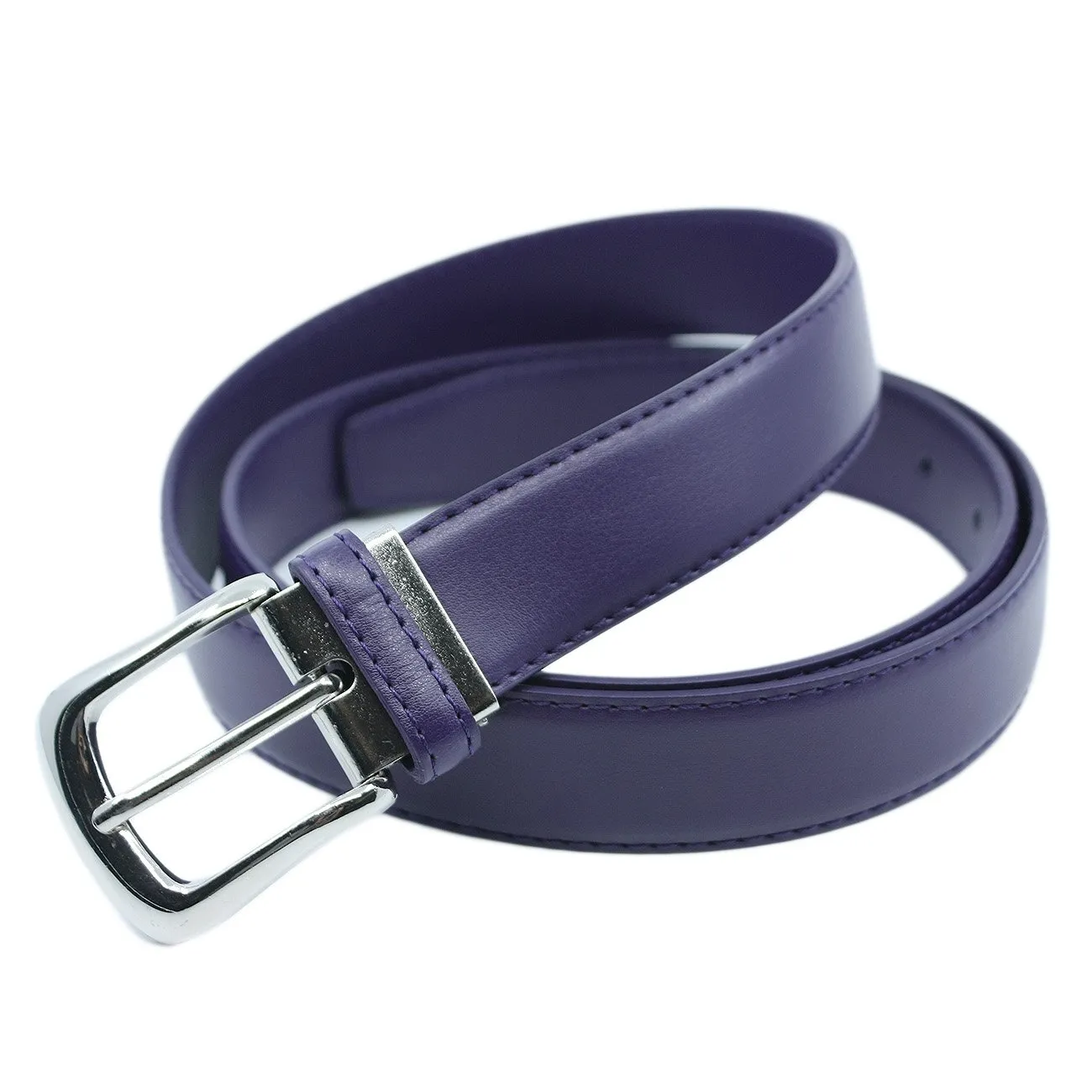 YEHMAN Cintura classica in pelle scamosciata bovina 3 cm, fibbia ad ardiglione argentata, viola, 120 cm - immagine 1