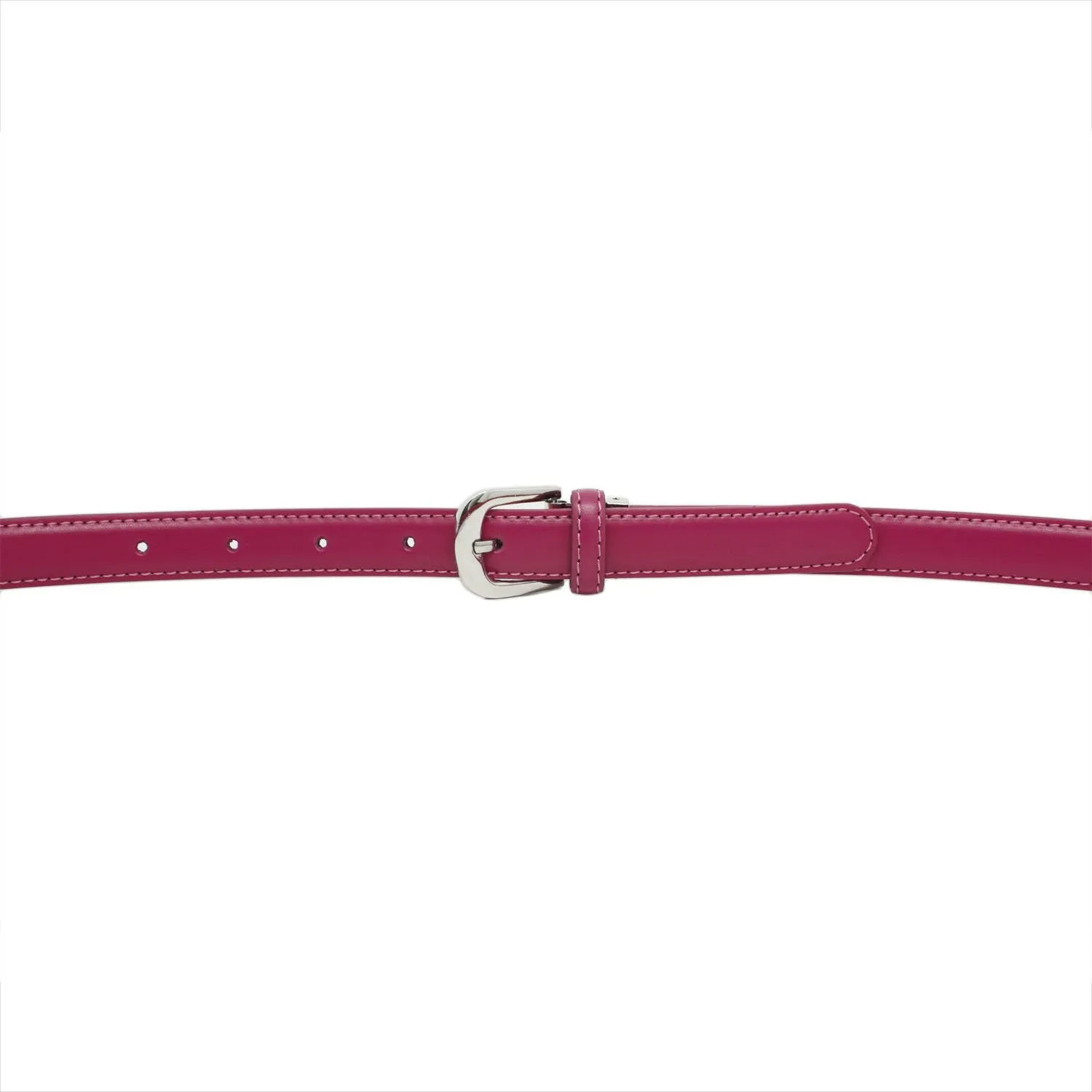 Yehman Cintura da Donna in Pelle di Vacchetta, Sottile 2 cm, Regolabile, 120 cm, Fucsia - immagine 3