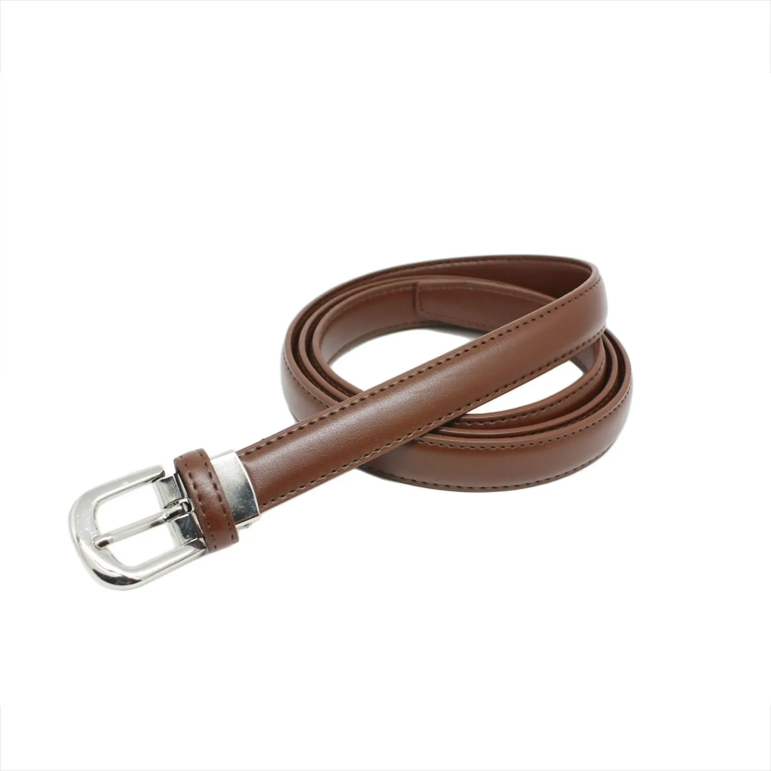 Yehman Cintura da Donna in Pelle di Vacchetta, 2 cm x 120 cm, Marrone Chiaro - immagine 2
