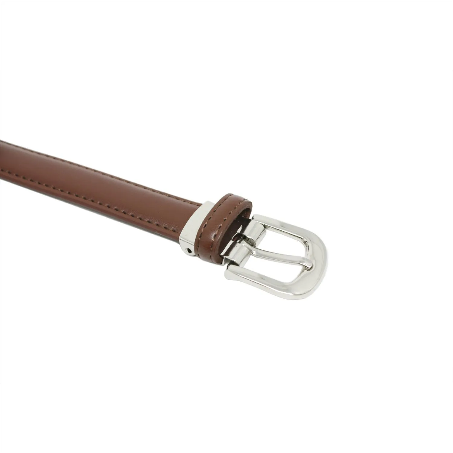 Yehman Cintura da Donna in Pelle di Vacchetta, 2 cm x 120 cm, Marrone Chiaro - immagine 4