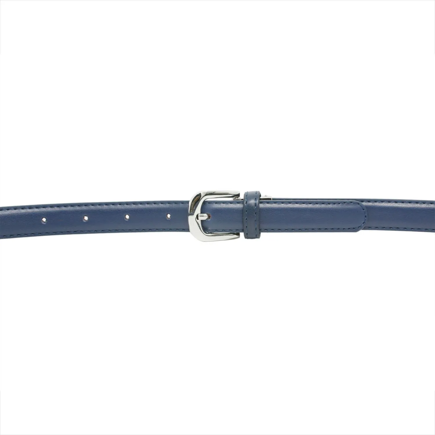 Yehman Cintura da Donna in Pelle di Vacchetta, 2 cm, Blu Marino, 120 cm - immagine 3