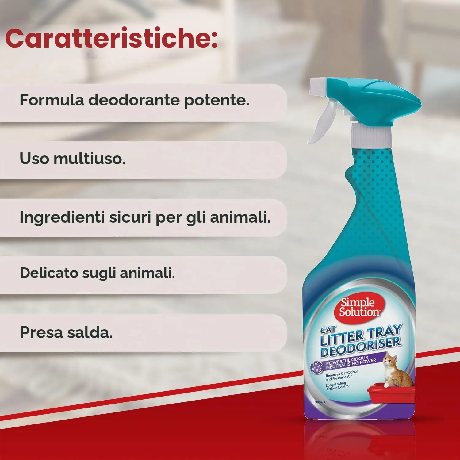 Simple Solution Eliminatore Odori Lettiera Gatto Enzimatico 500 ml - immagine 5
