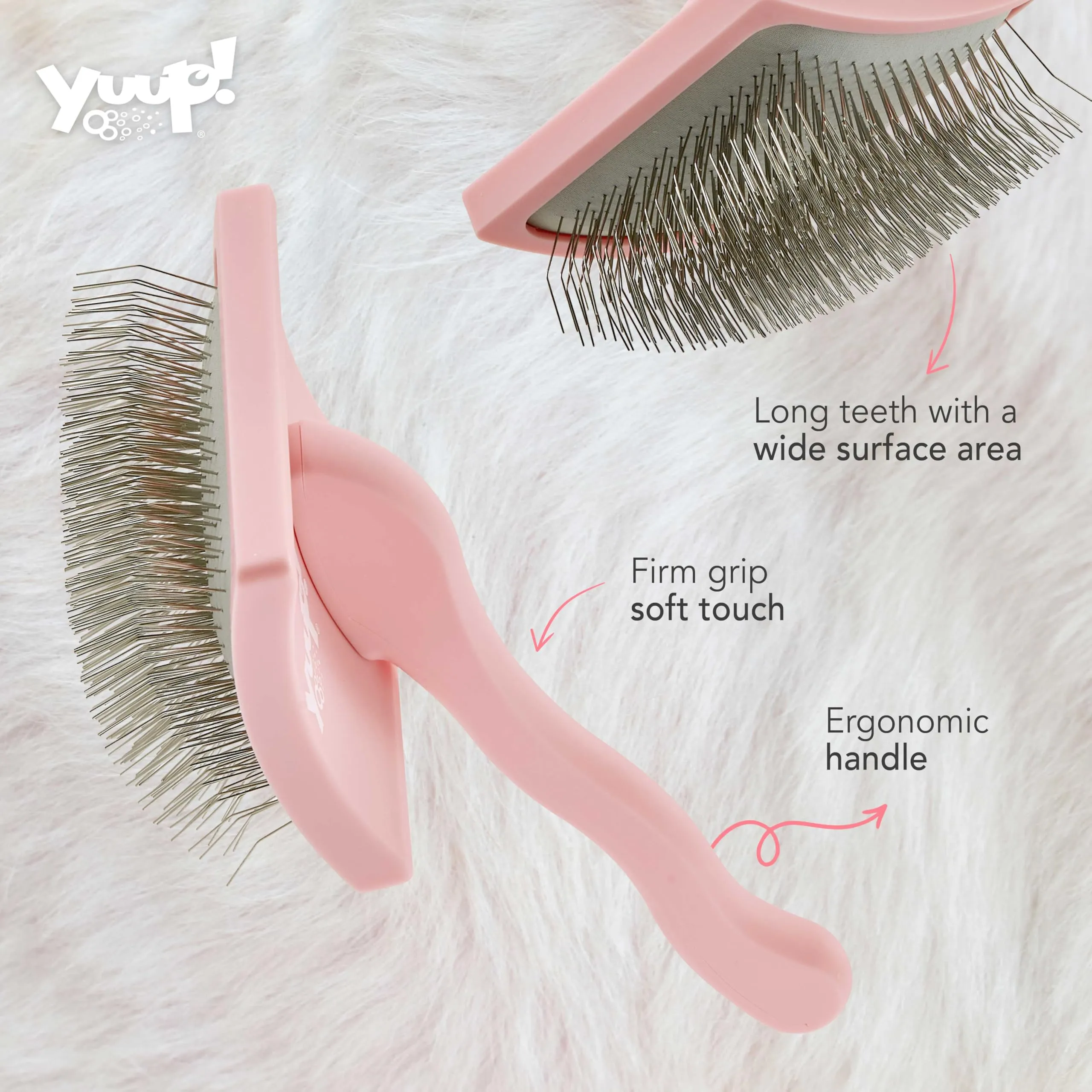 Yuup Pinkbrush Cardatore Professionale per Cani e Gatti - immagine 2