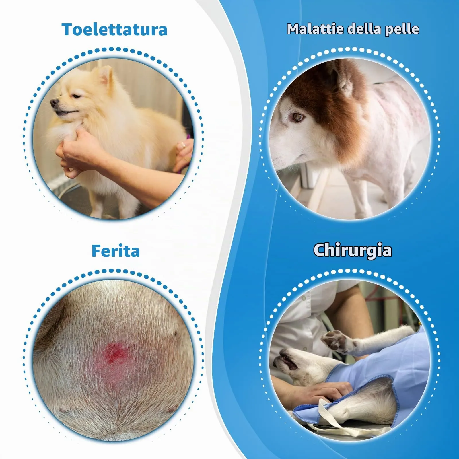 ICOYEA Collare Elisabettiano Morbido per Cani e Gatti, Traspirante per Recupero Postoperatorio, Blu, Taglia 3 - immagine 3