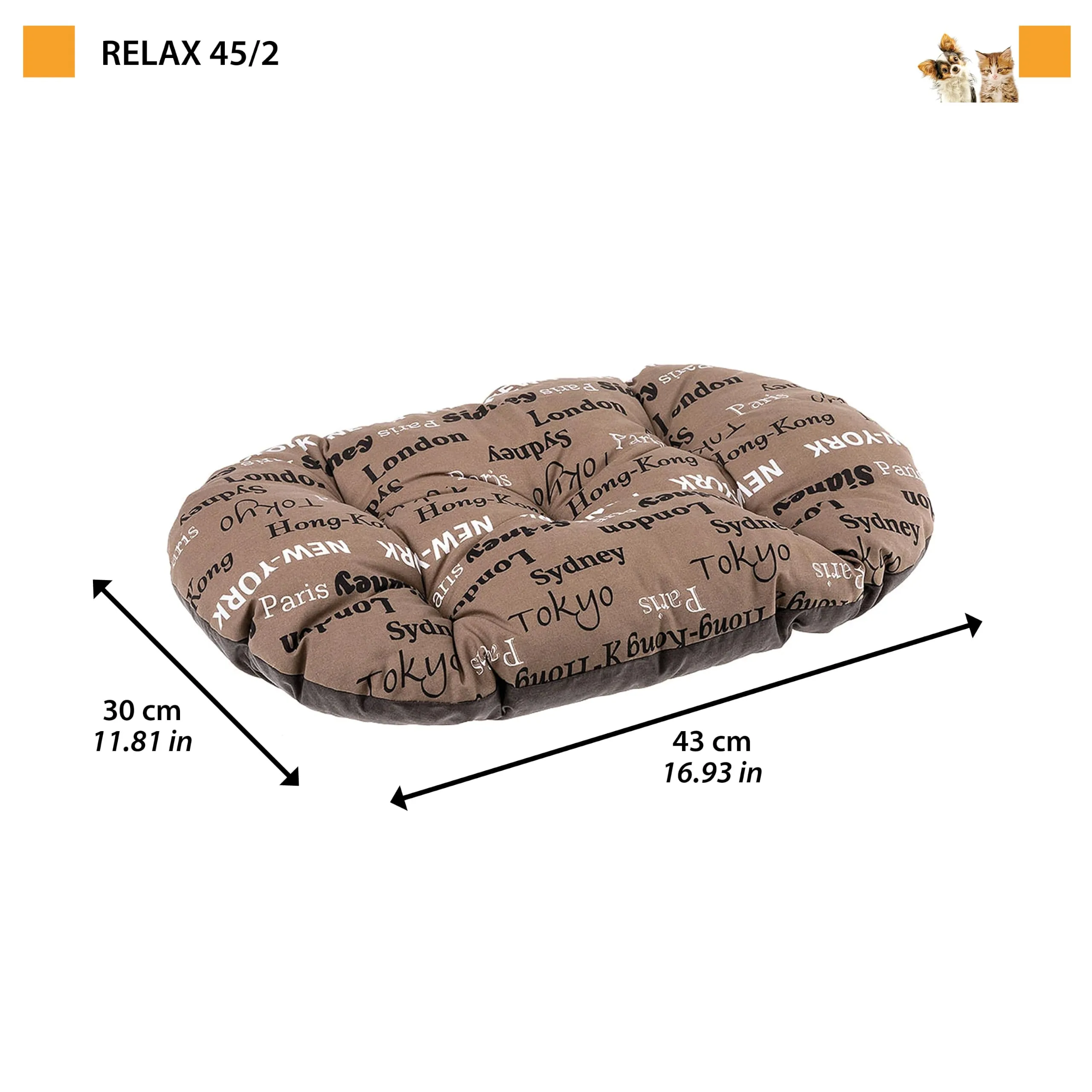 Ferplast Relax Cuscino per Cani e Gatti, 43 x 30 cm, Marrone - immagine 3