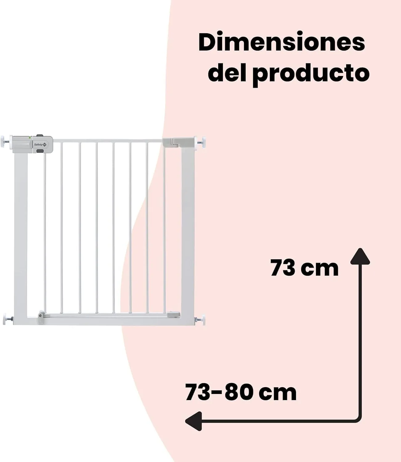 Safety 1st Secure Tech Cancelletto di Sicurezza in Metallo, 73-80 cm, Bianco - immagine 9