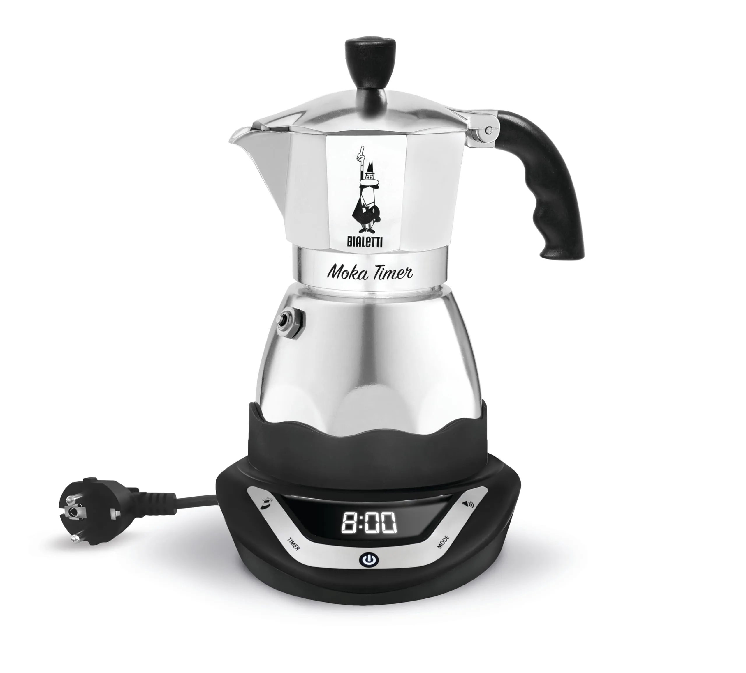 Bialetti Moka Timer Caffettiera Elettrica, 3 Tazze, Nero - immagine 2