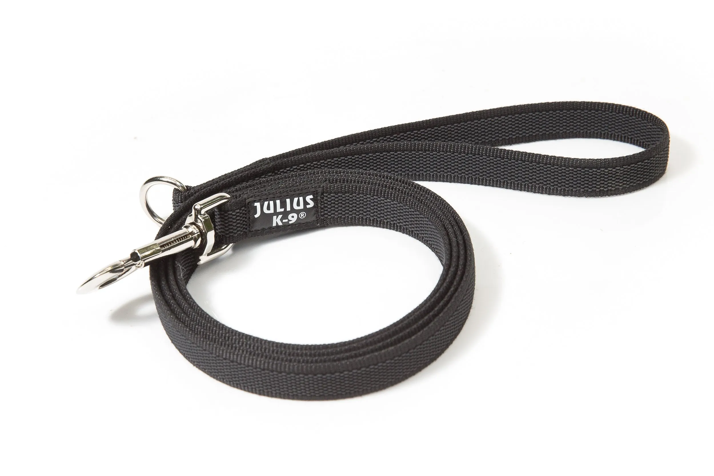 Julius-K9 Color & Gray Super Presa Guinzaglio Con Manico e Anello D, 20 mm x 1.8 m, Nero - immagine 4