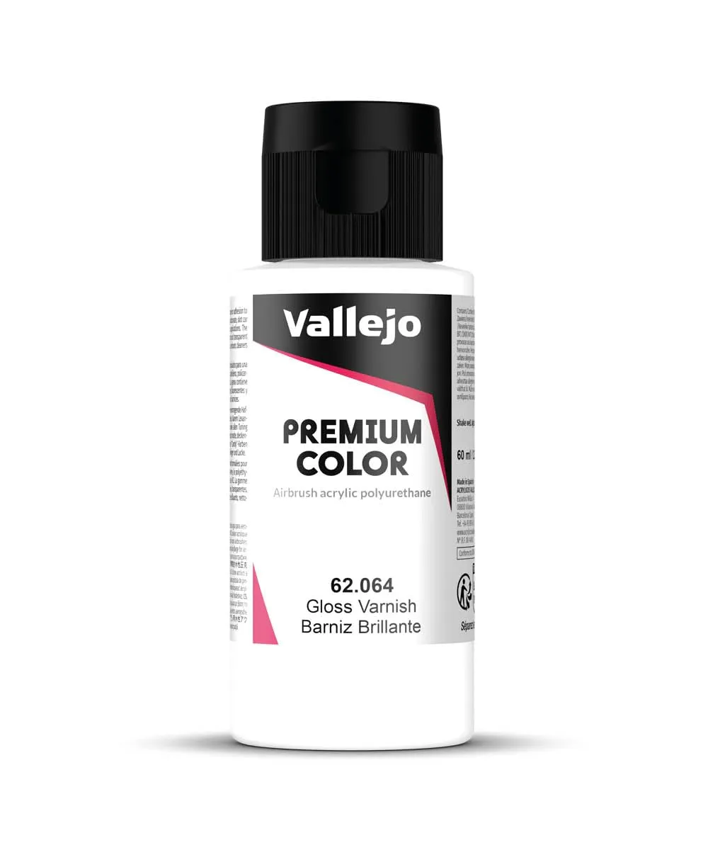 Vallejo 62064 Gloss Varnish Acrylic Airbrush Color, 60 ml - immagine 1