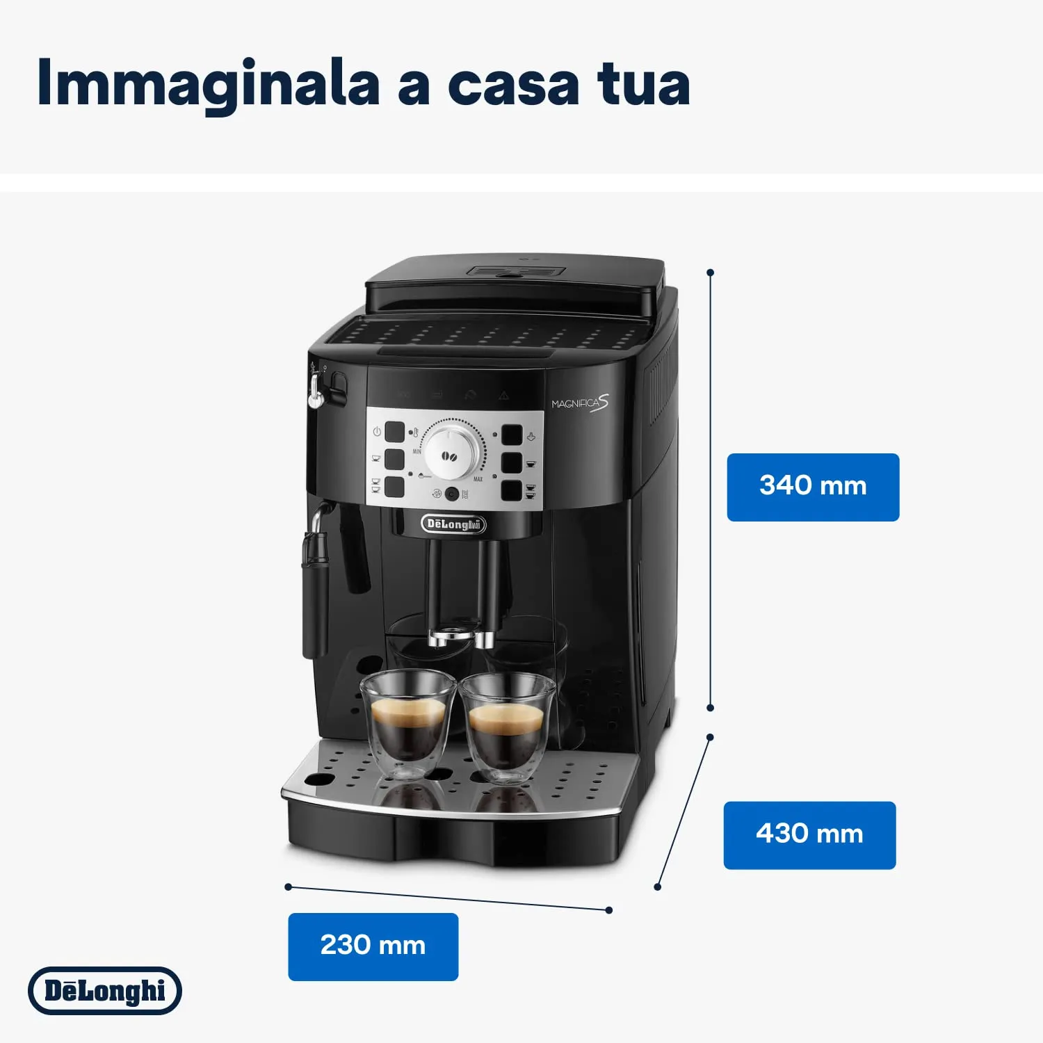 De'Longhi Magnifica S ECAM22.110.B Macchina da caffè Automatica, Nero - immagine 3
