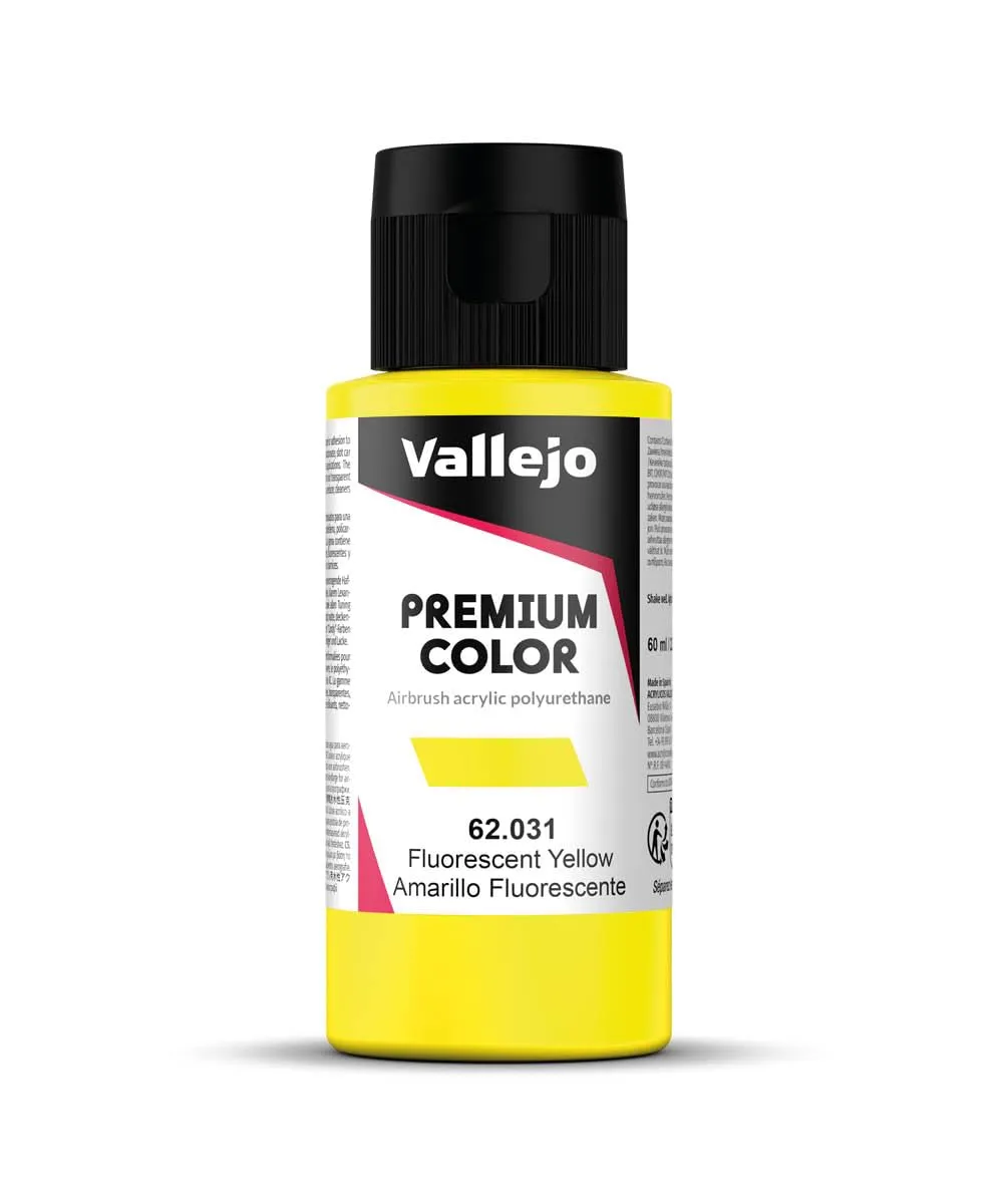 Vallejo 62031 Acrylic Airbrush Color, Fluorescent Yellow, 60 ml - immagine 1
