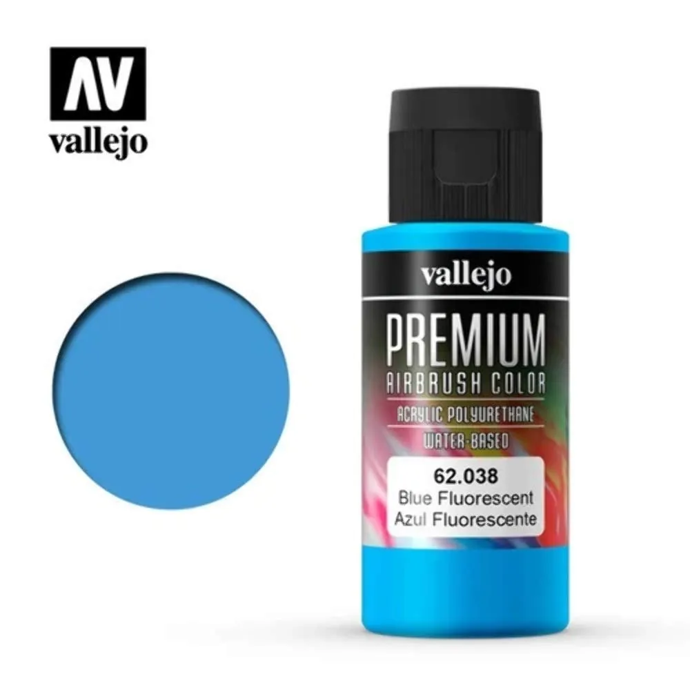 Vallejo 62038 Colore Acrilico per Aerografia, Blue Fluorescent, 60 ml - immagine 2
