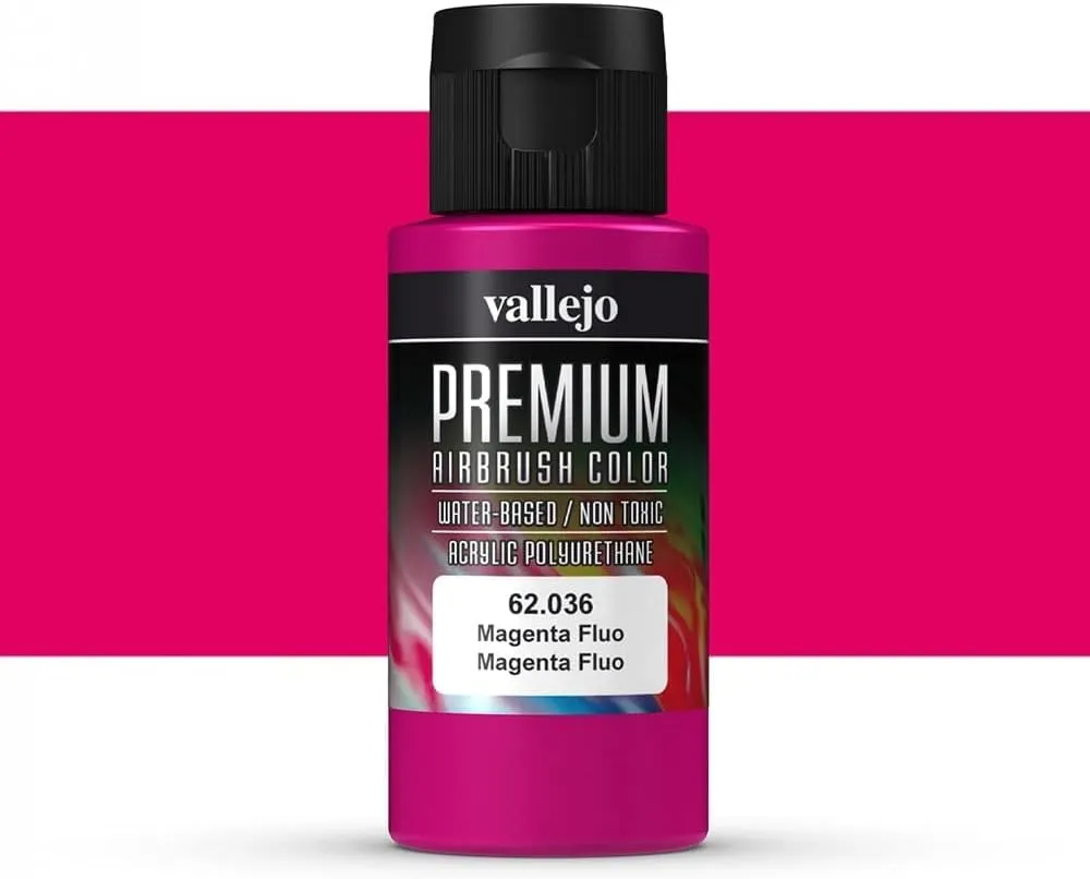 Vallejo 62036 Colore Acrilico per Aerografia, Rosa (Magenta Fluorescent), 60 ml - immagine 2
