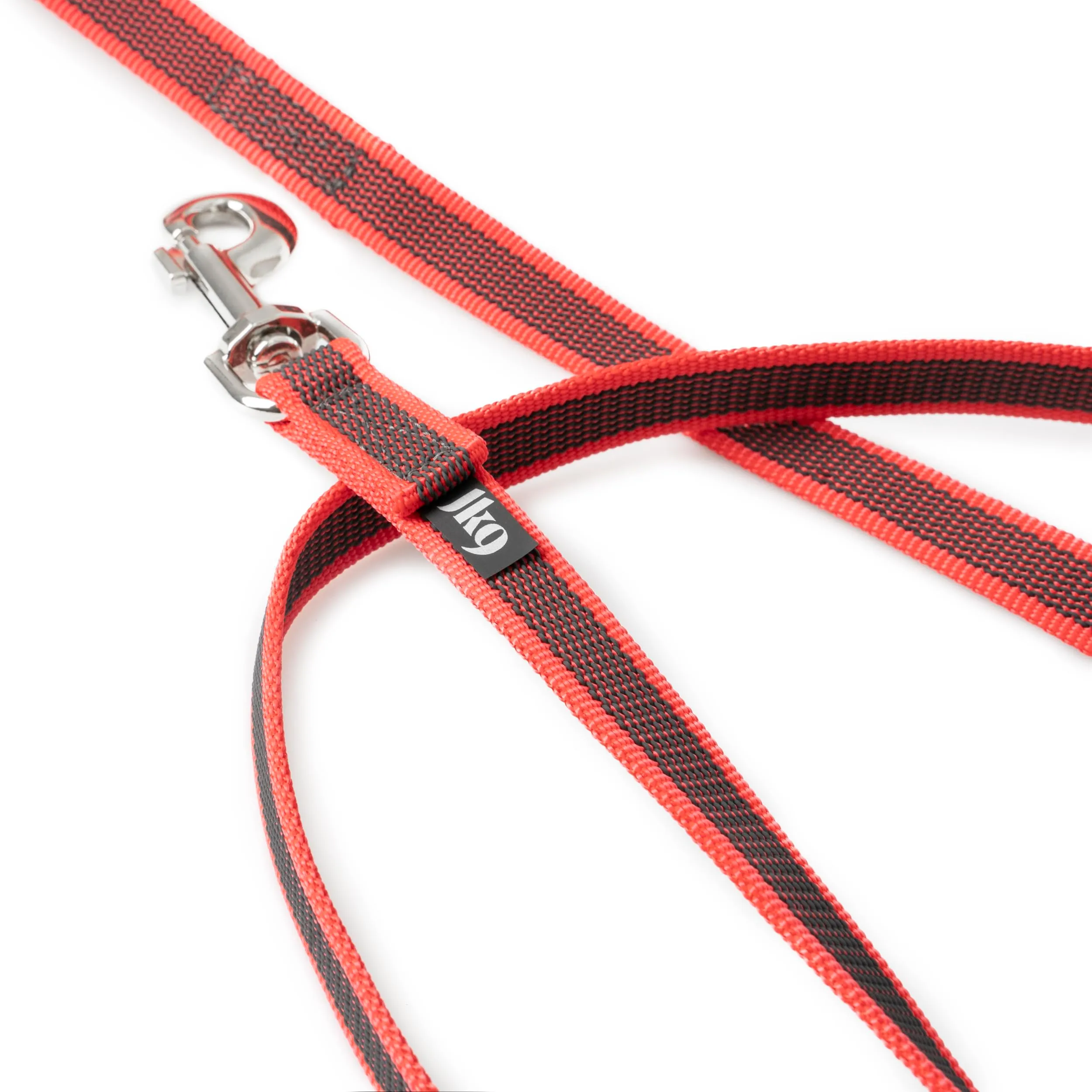 Julius-K9 Color & Gray Super Presa Guinzaglio Con Manico, 20 mm x 2 m, Rosso - immagine 2
