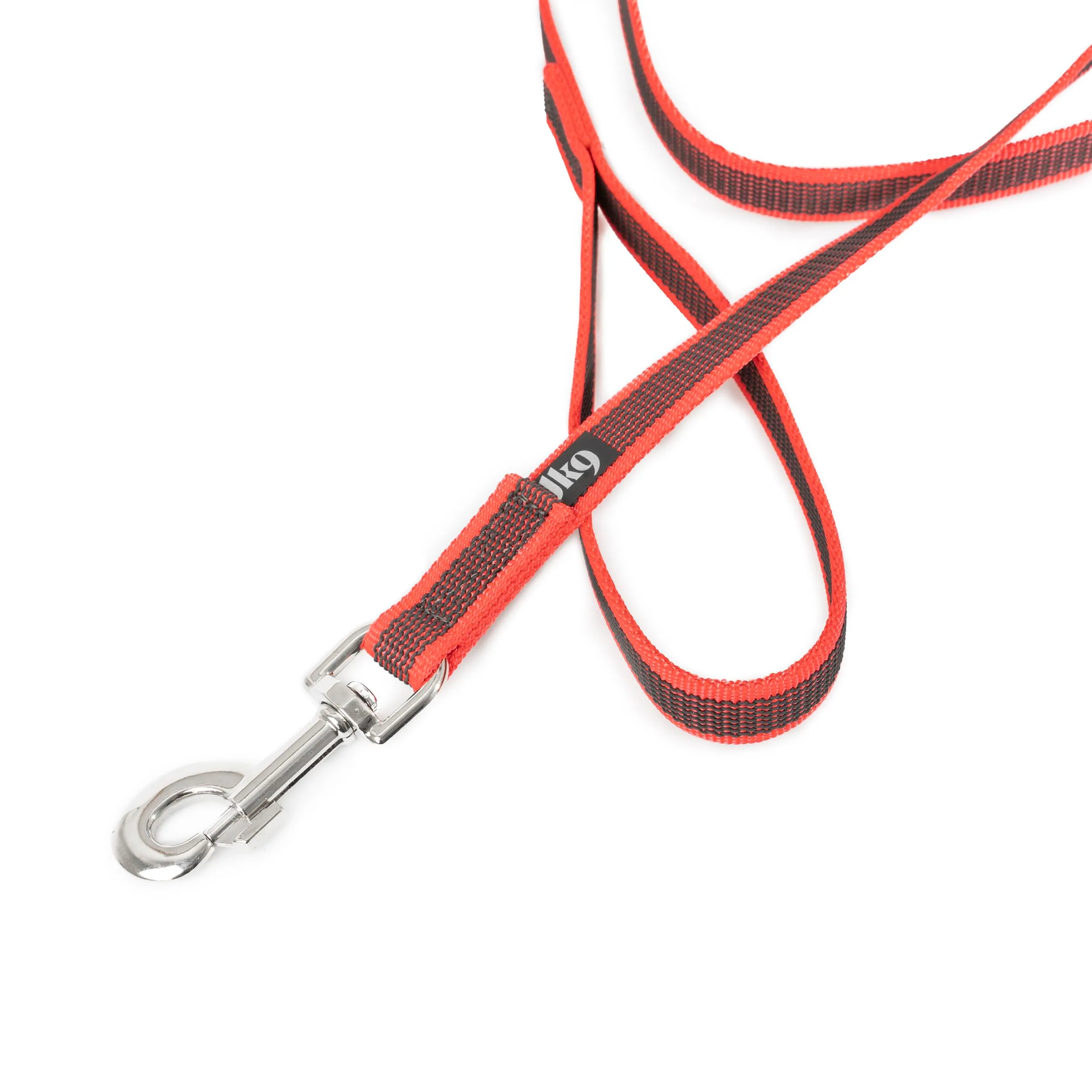 Julius-K9 Color & Gray Super Presa Guinzaglio Con Manico, 20 mm x 2 m, Rosso - immagine 3