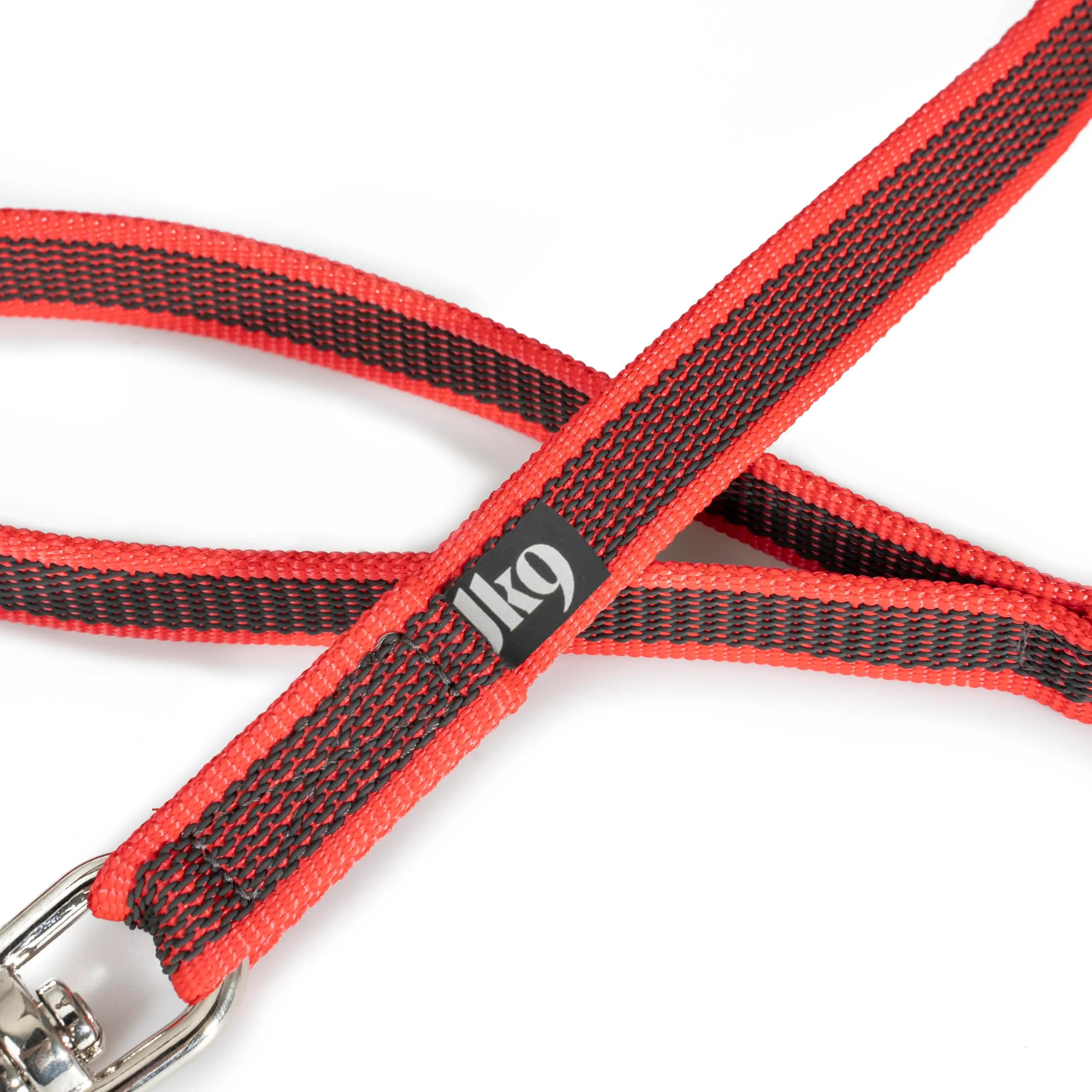 Julius-K9 Color & Gray Super Presa Guinzaglio Con Manico, 20 mm x 1 m, Rosso - immagine 2