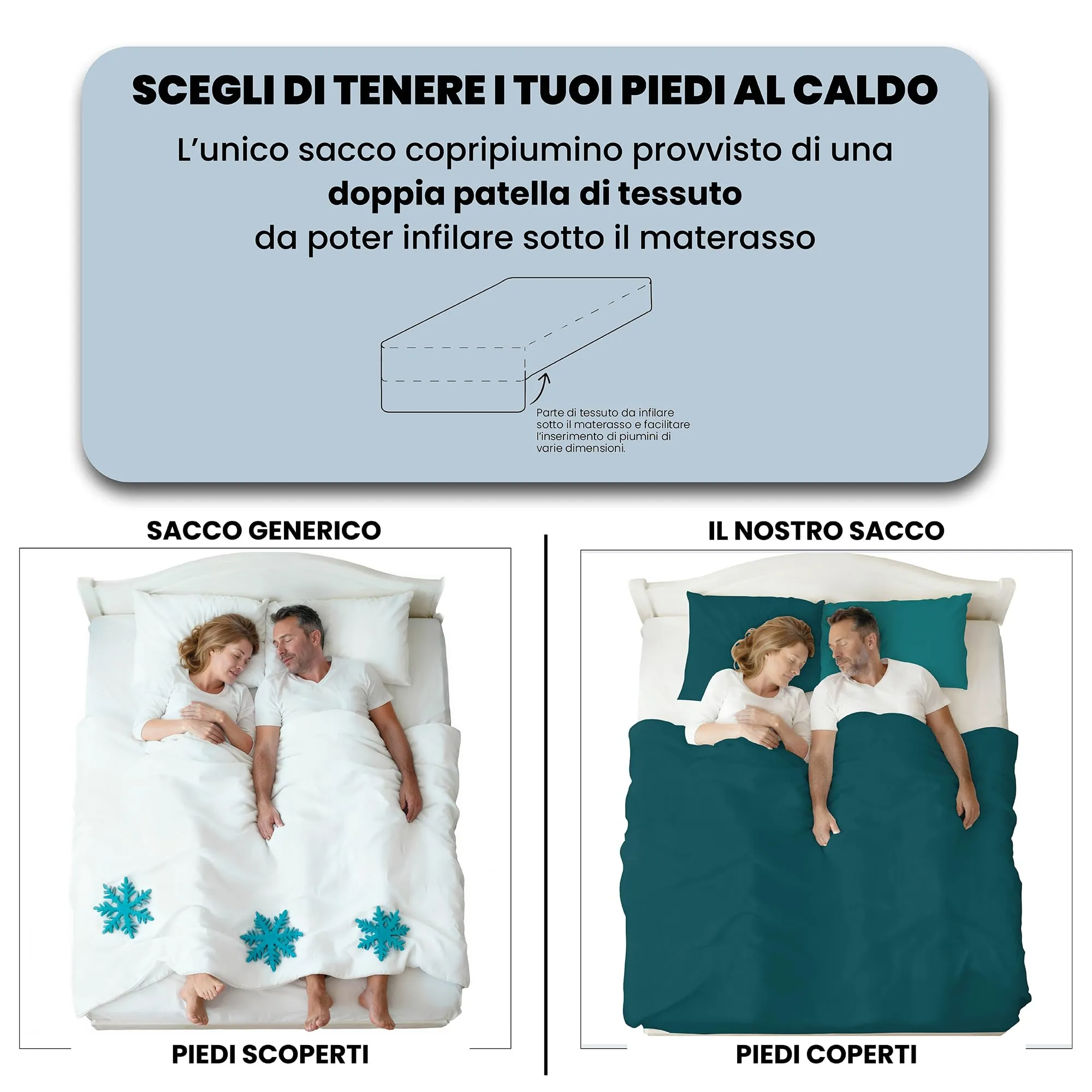 Italian Bed Linen 100% Cotton Duvet Cover Set, Petrol/Bottle Green, Piazza e Mezza - immagine 6