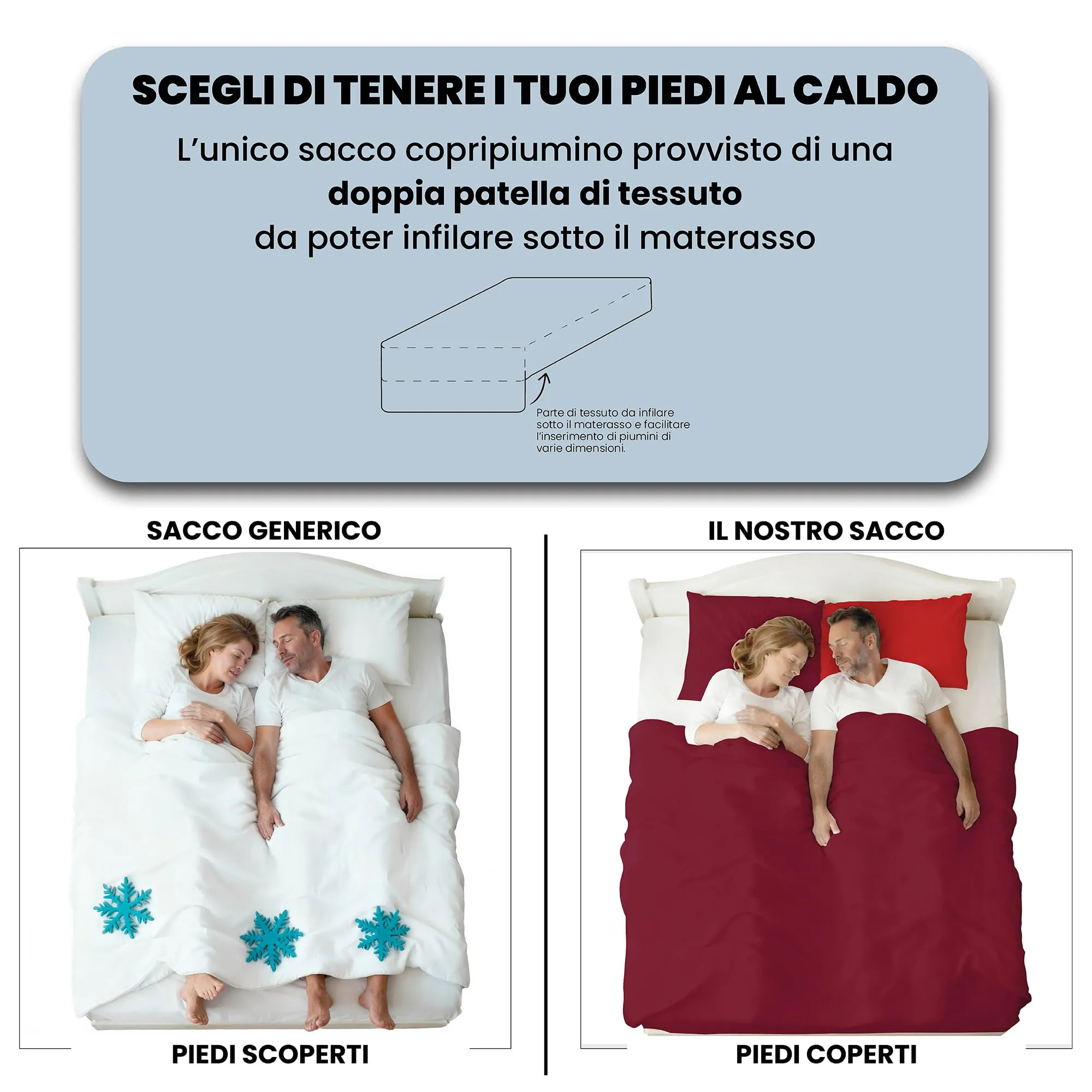 Italian Bed Linen Set Copripiumino 100% Cotone, Singolo, 150x200 cm, Bordeaux/Rosso - immagine 6
