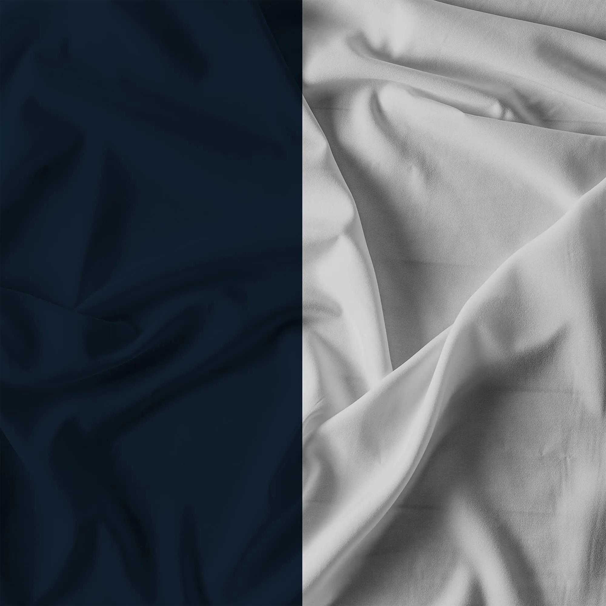 Italian Bed Linen Set Copripiumino 100% Cotone, Singolo, 150x200 cm, Blu Scuro/Grigio Chiaro - immagine 12