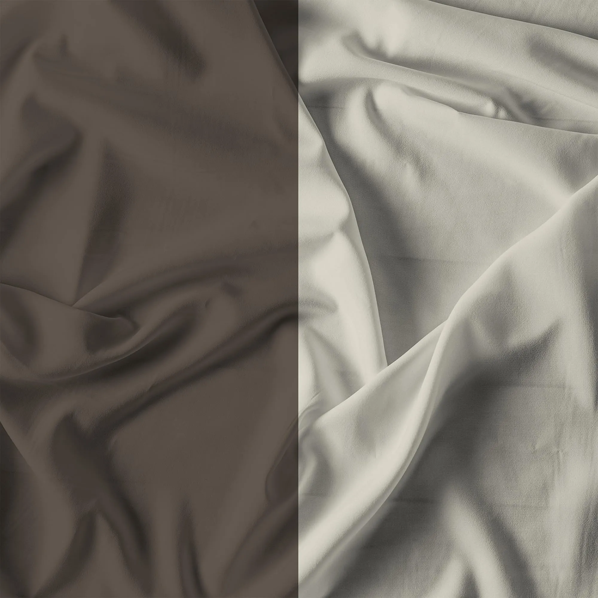 Italian Bed Linen Set Copripiumino 100% Cotone Natural Color, 200x200 cm, Piazza e Mezza, Marrone/Panna - immagine 12