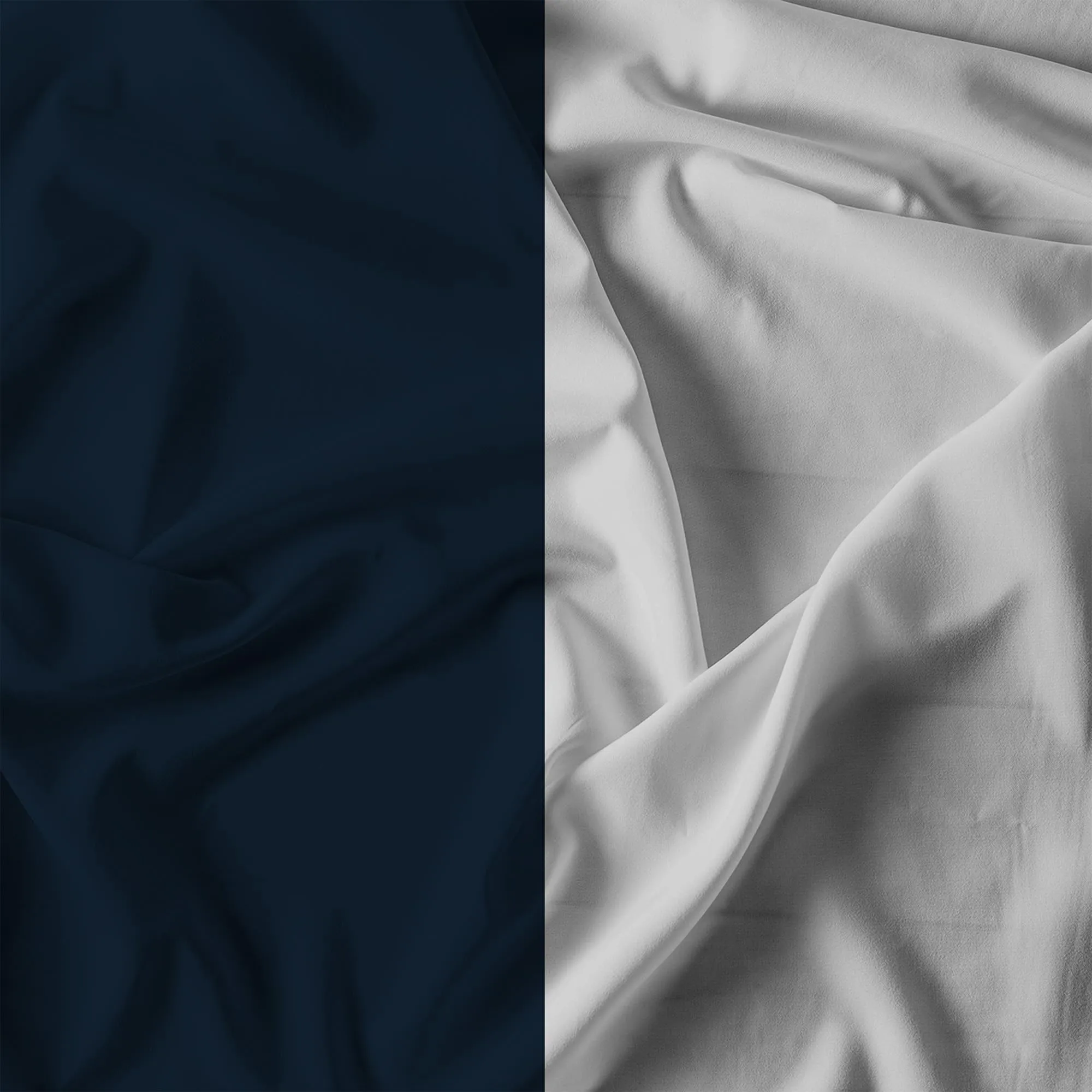 Italian Bed Linen Set Copripiumino 100% Cotone Natural Color, 200x200 cm, Piazza e Mezza, Blu Scuro/Grigio Chiaro - immagine 12