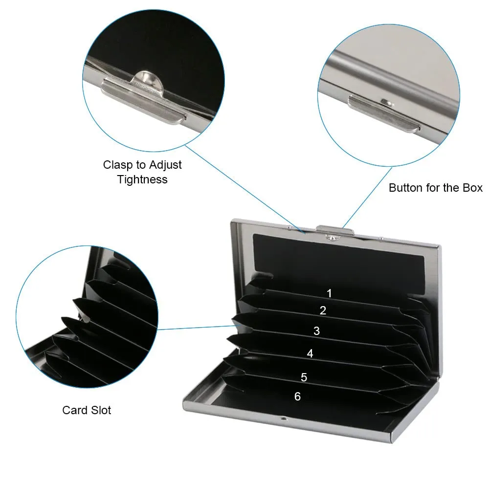 Vicloon Porta Carte di Credito in Acciaio Inossidabile Anti RFID e NFC - immagine 4