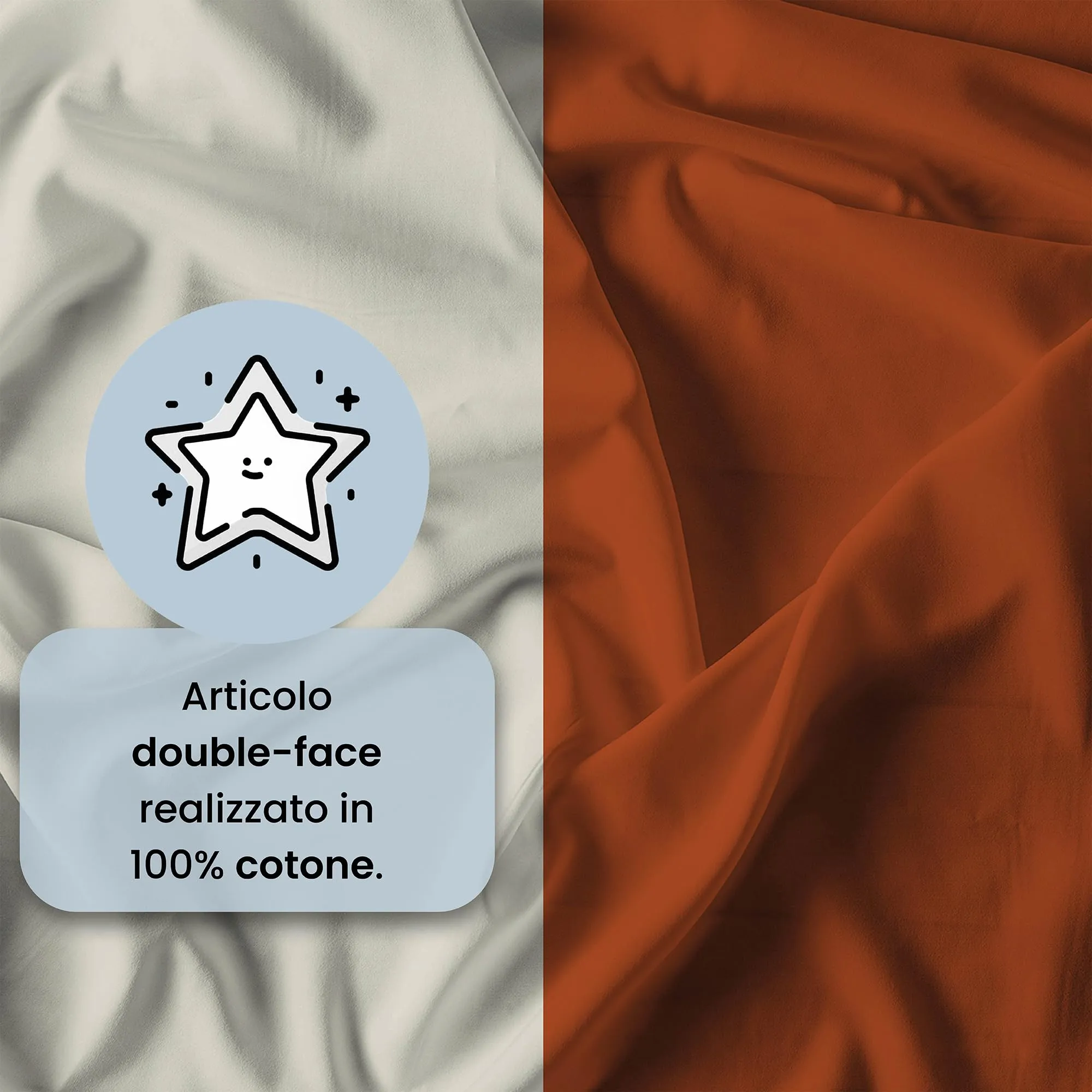 Italian Bed Linen Set Copripiumino 100% Cotone, Singolo, 150x200 cm, Terra/Panna - immagine 3