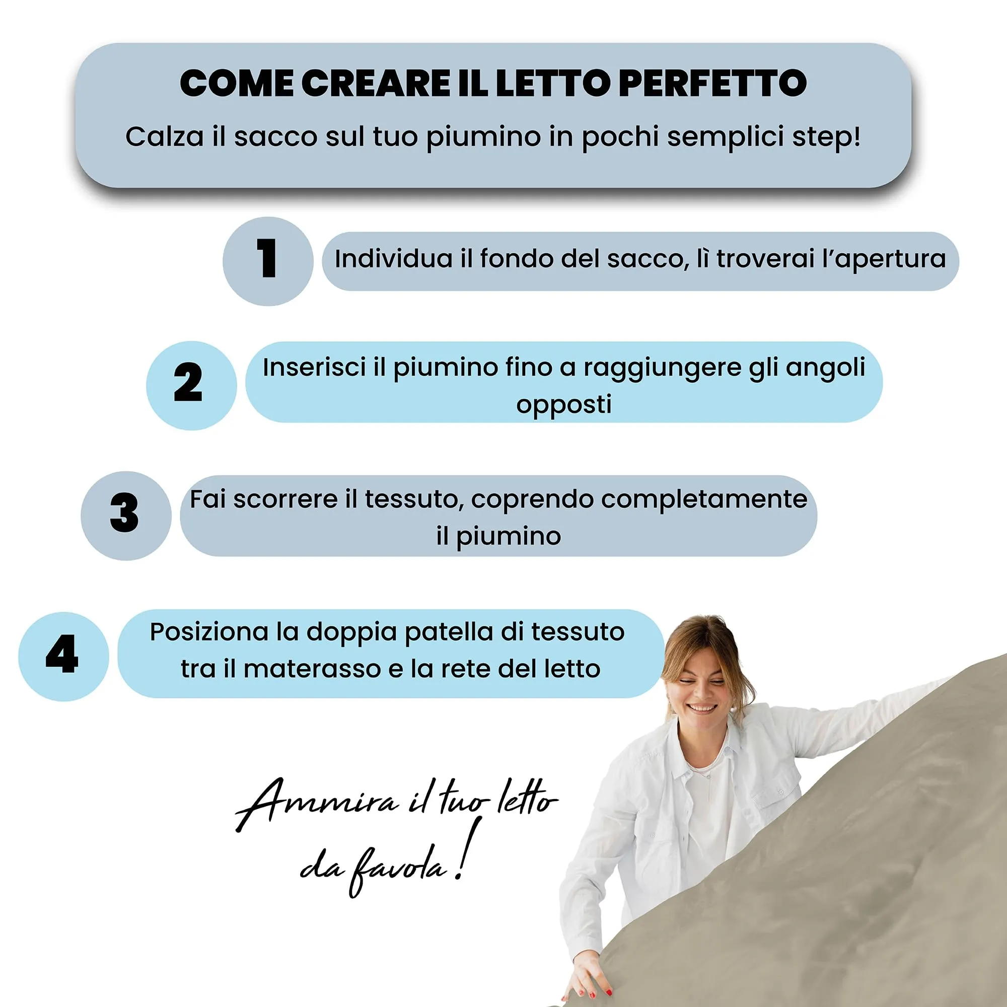 Italian Bed Linen Set Copripiumino 100% Cotone, Singolo, 150x200 cm, Tortora/Grigio Scuro - immagine 5